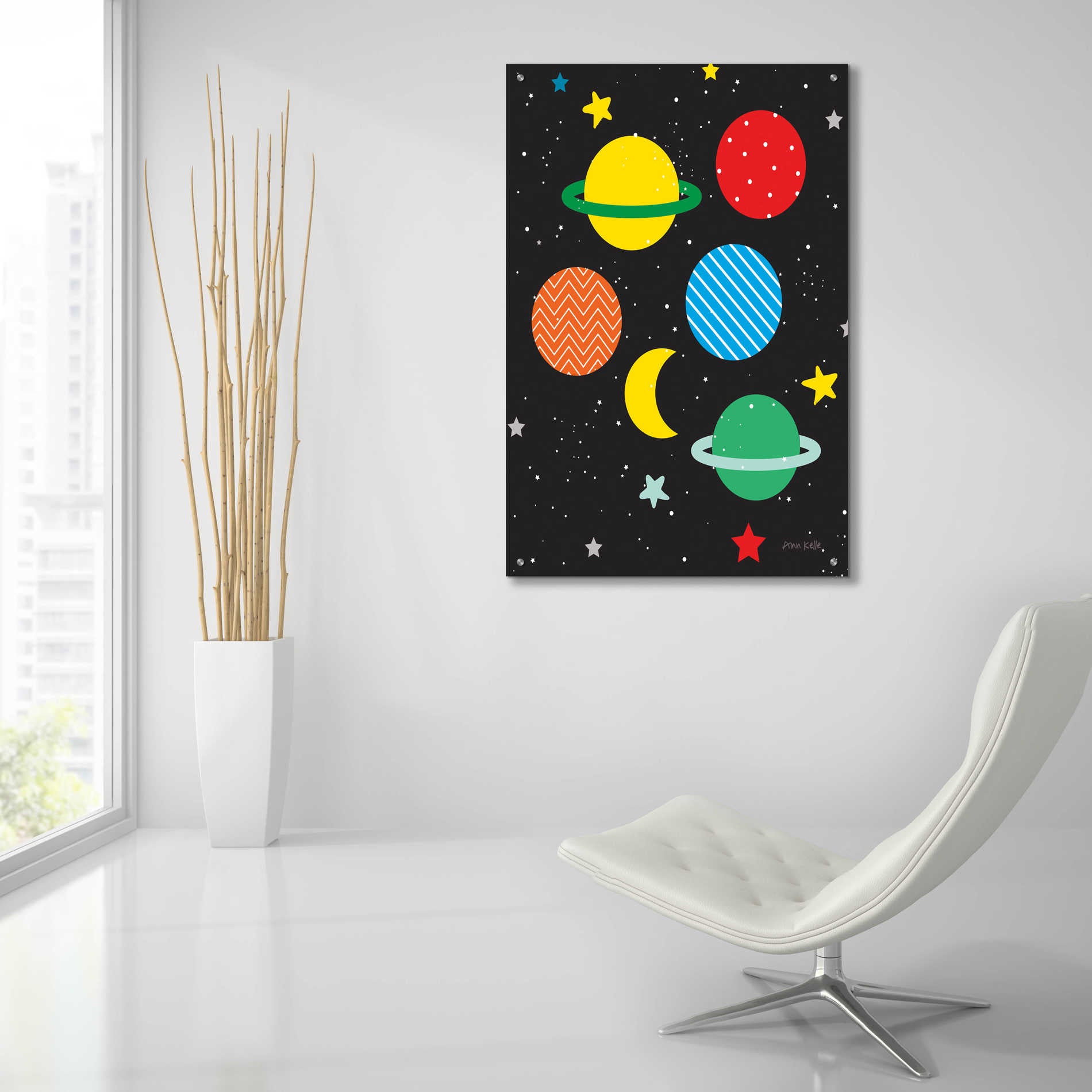 Epic Art 'Outer Space' by Ann Kelle Designs, Acrylic Glass Wall Art,24x36