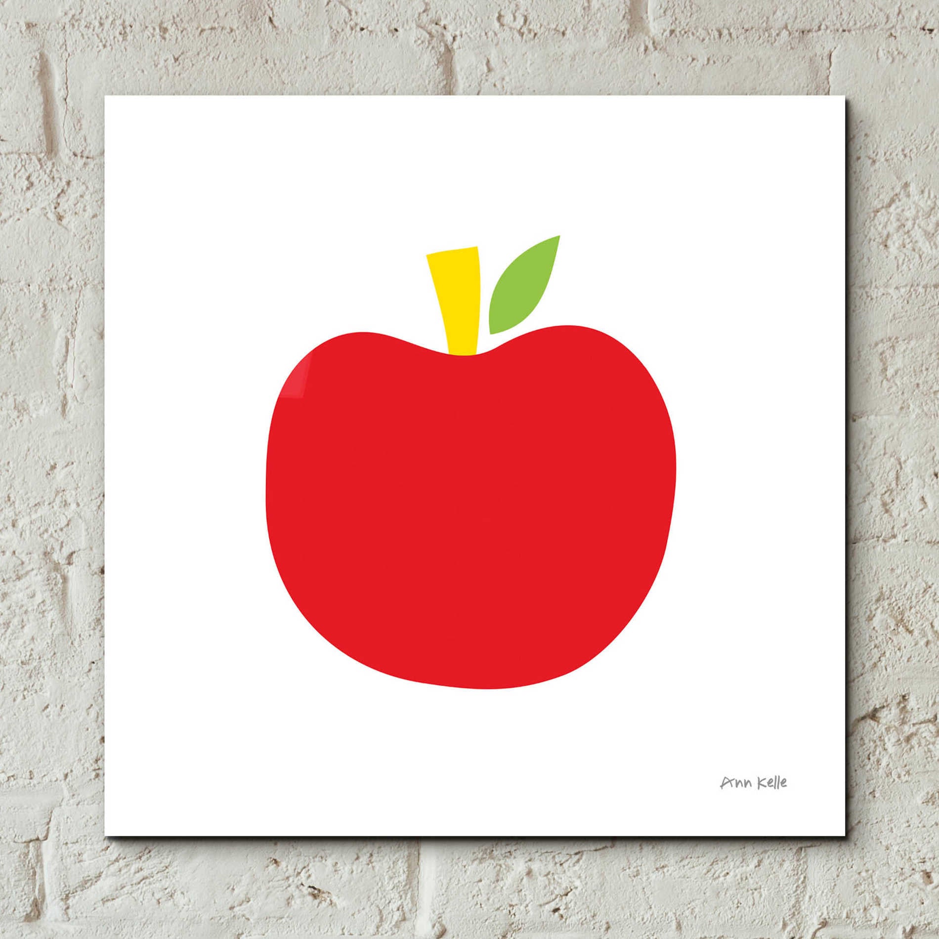 Epic Art 'Red Apple' by Ann Kelle Designs, Acrylic Glass Wall Art,12x12
