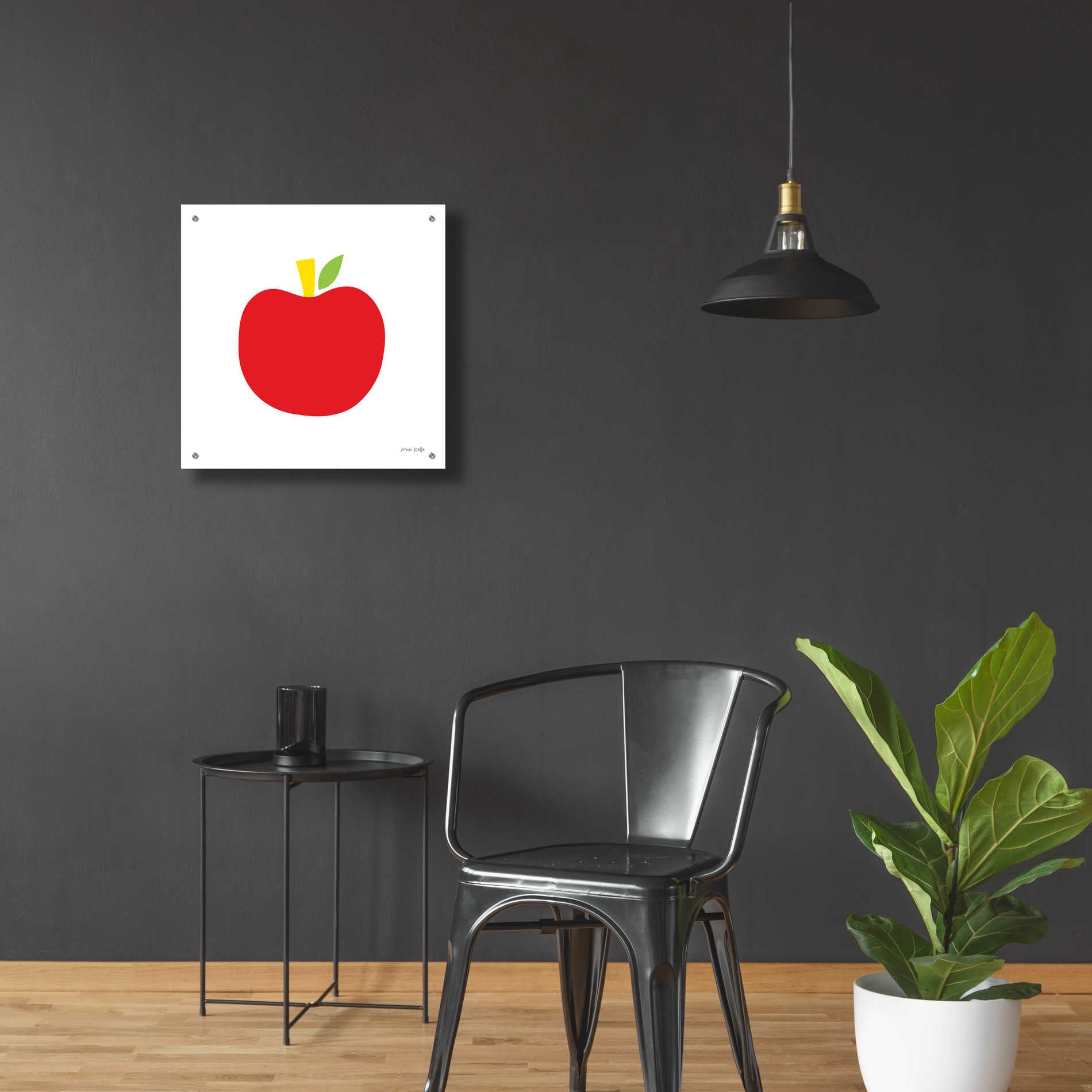 Epic Art 'Red Apple' by Ann Kelle Designs, Acrylic Glass Wall Art,24x24