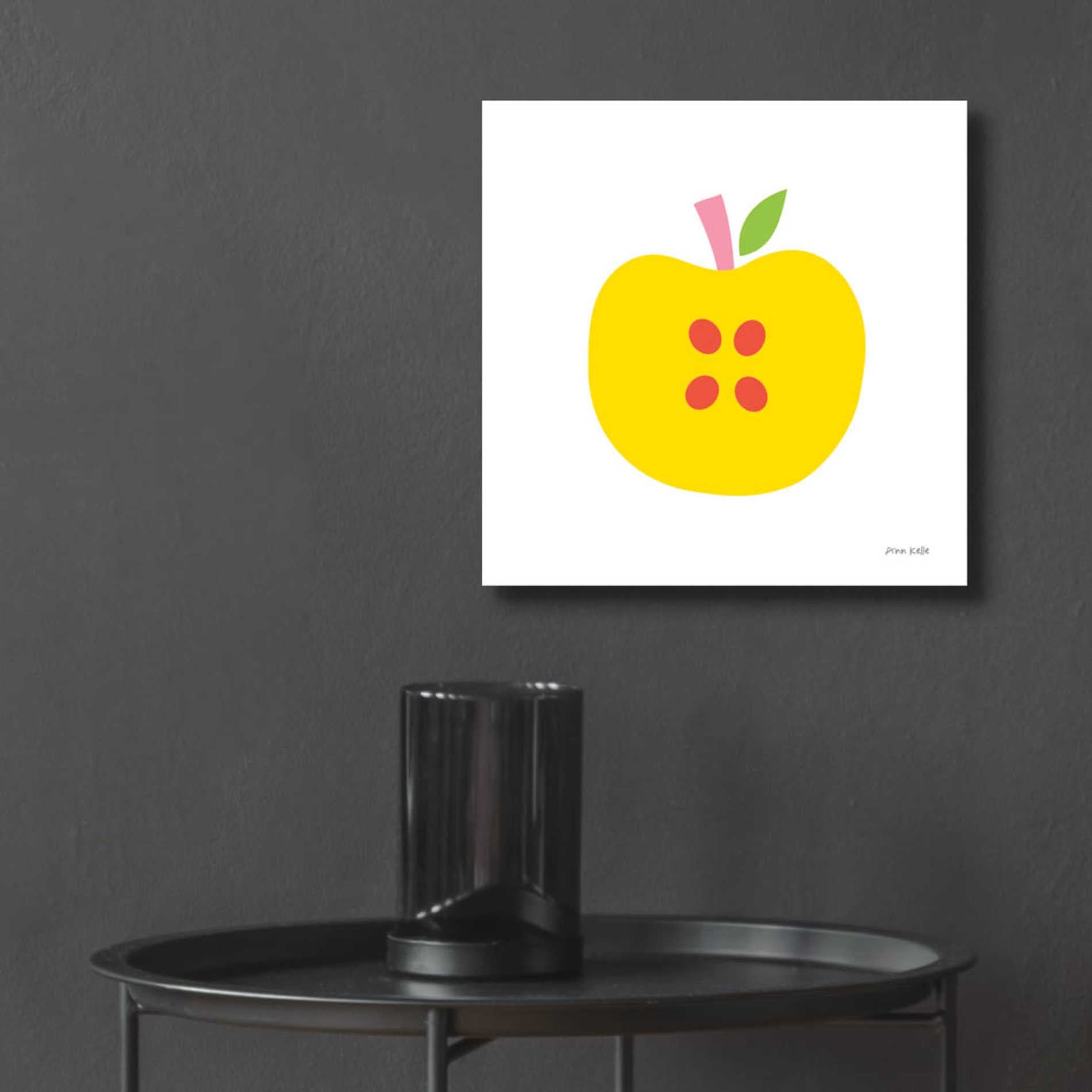 Epic Art 'Yellow Apple' by Ann Kelle Designs, Acrylic Glass Wall Art,12x12