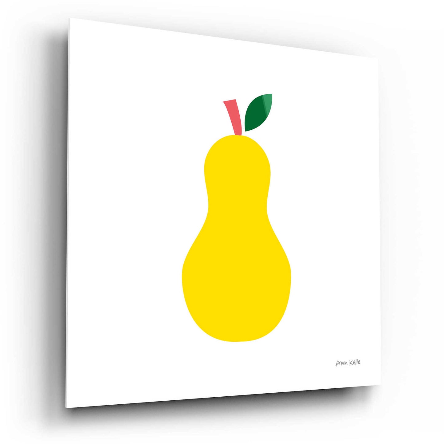 Epic Art 'Yellow Pear' by Ann Kelle Designs, Acrylic Glass Wall Art,12x12