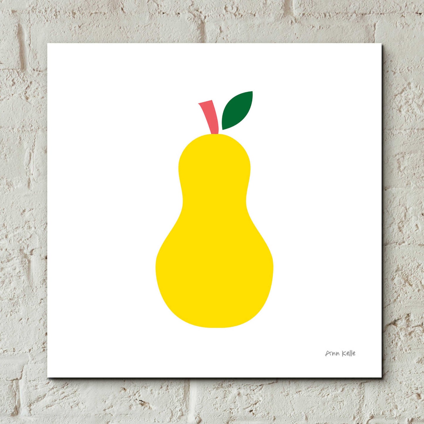 Epic Art 'Yellow Pear' by Ann Kelle Designs, Acrylic Glass Wall Art,12x12