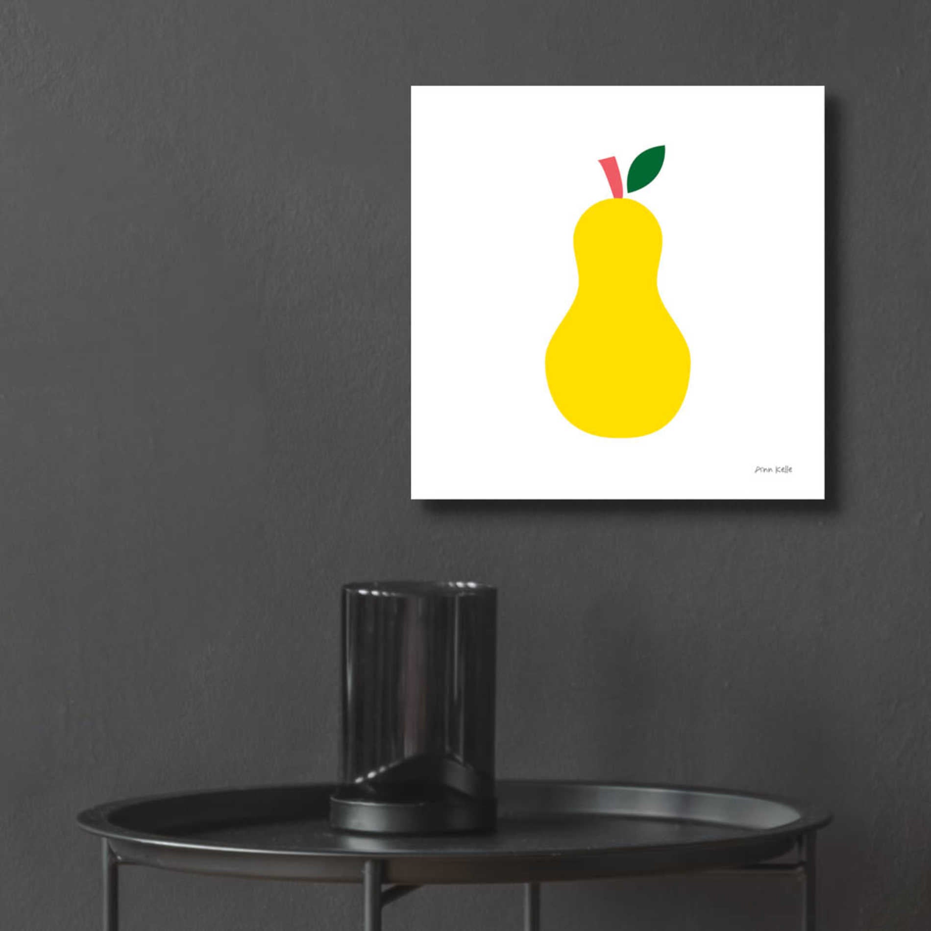 Epic Art 'Yellow Pear' by Ann Kelle Designs, Acrylic Glass Wall Art,12x12