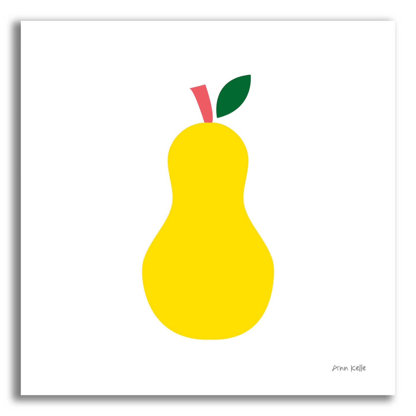 Epic Art 'Yellow Pear' by Ann Kelle Designs, Acrylic Glass Wall Art,12x12