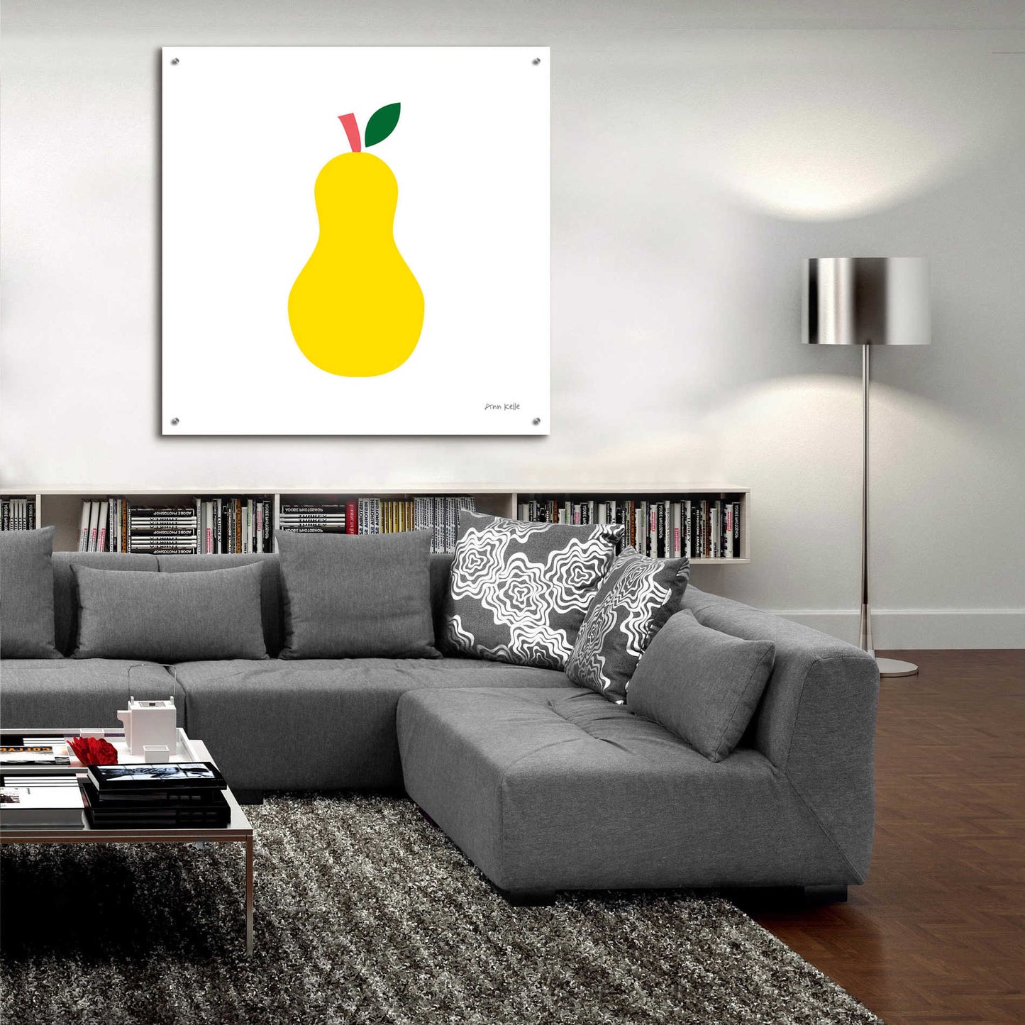 Epic Art 'Yellow Pear' by Ann Kelle Designs, Acrylic Glass Wall Art,36x36