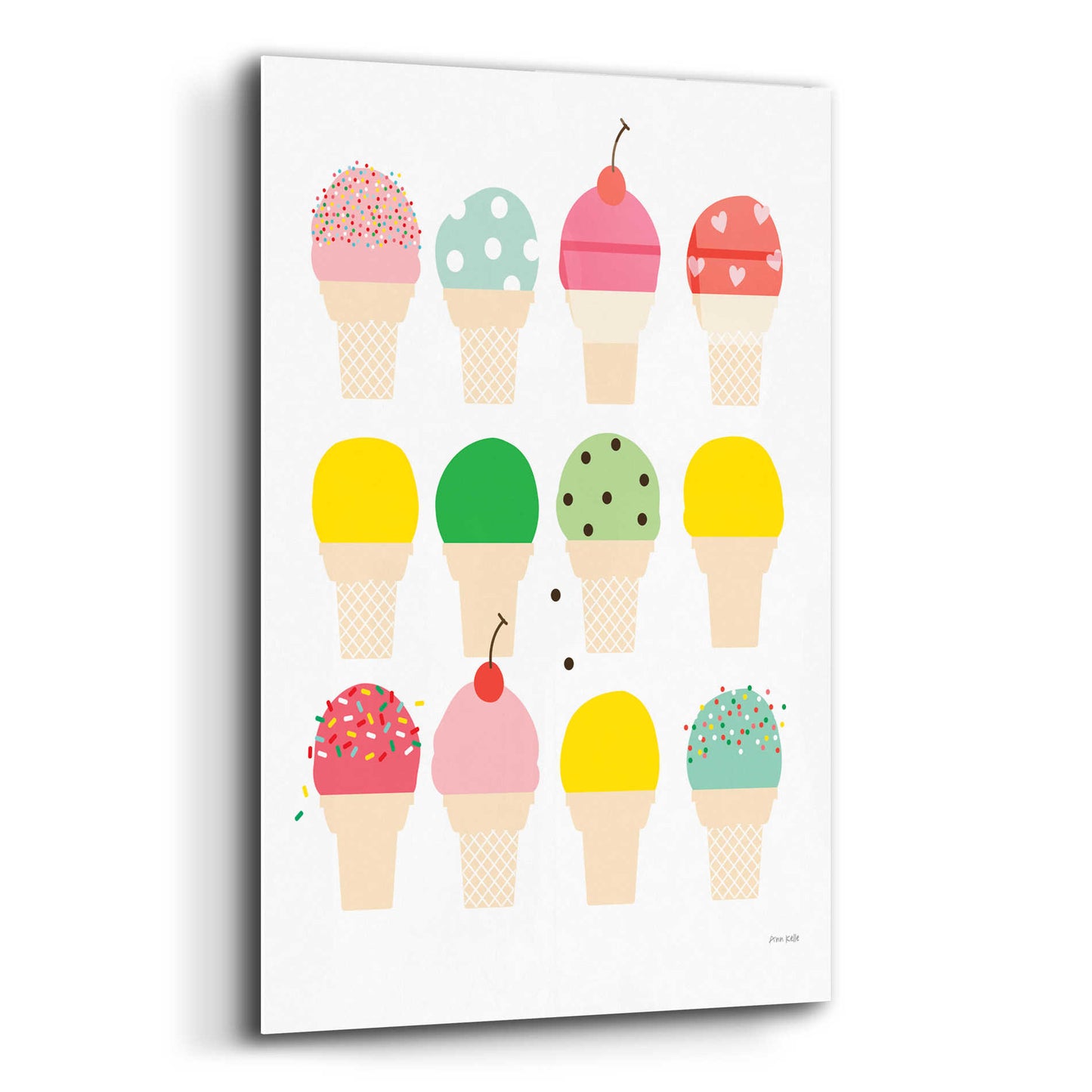 Epic Art 'Ice Cream Fun' by Ann Kelle Designs, Acrylic Glass Wall Art,12x16