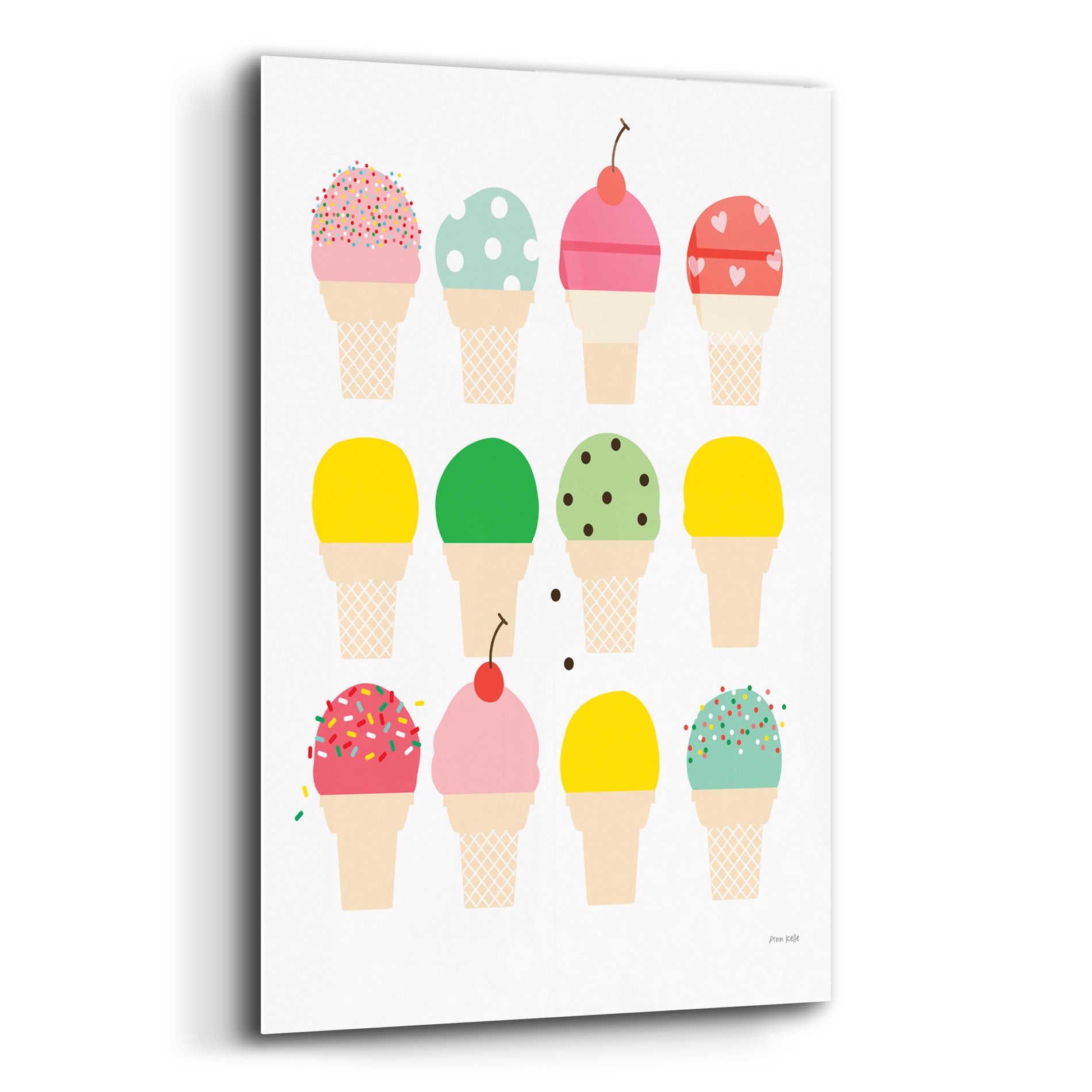 Epic Art 'Ice Cream Fun' by Ann Kelle Designs, Acrylic Glass Wall Art,16x24