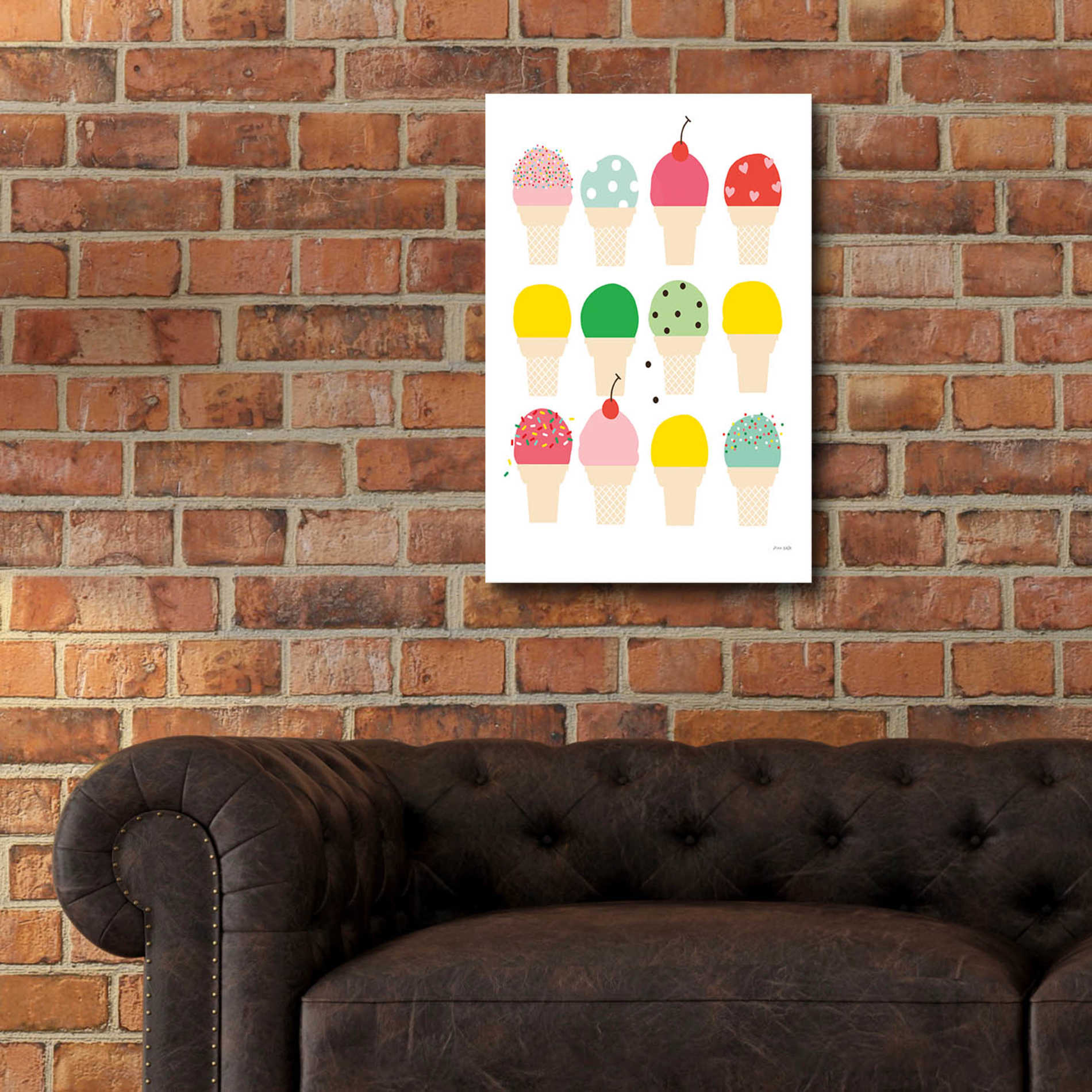 Epic Art 'Ice Cream Fun' by Ann Kelle Designs, Acrylic Glass Wall Art,16x24