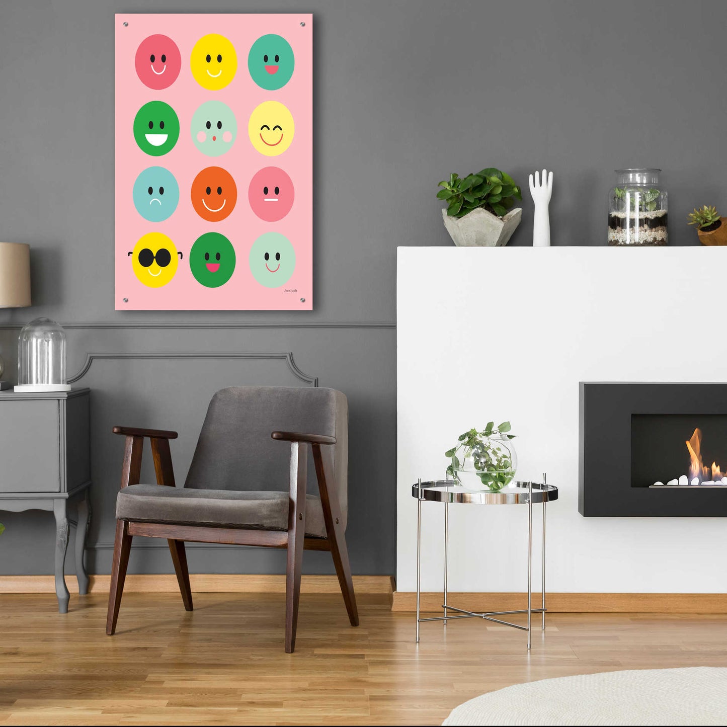 Epic Art 'Happy Circles' by Ann Kelle Designs, Acrylic Glass Wall Art,24x36