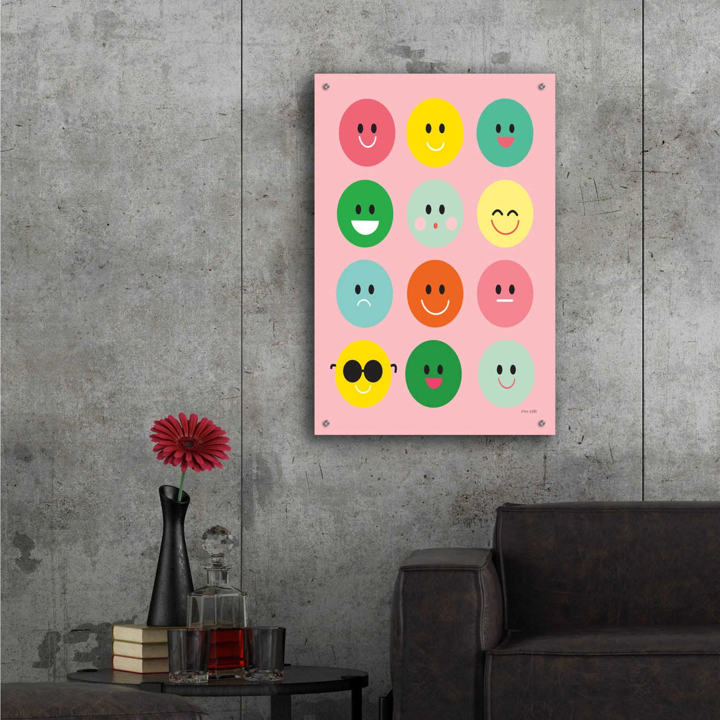 Epic Art 'Happy Circles' by Ann Kelle Designs, Acrylic Glass Wall Art,24x36