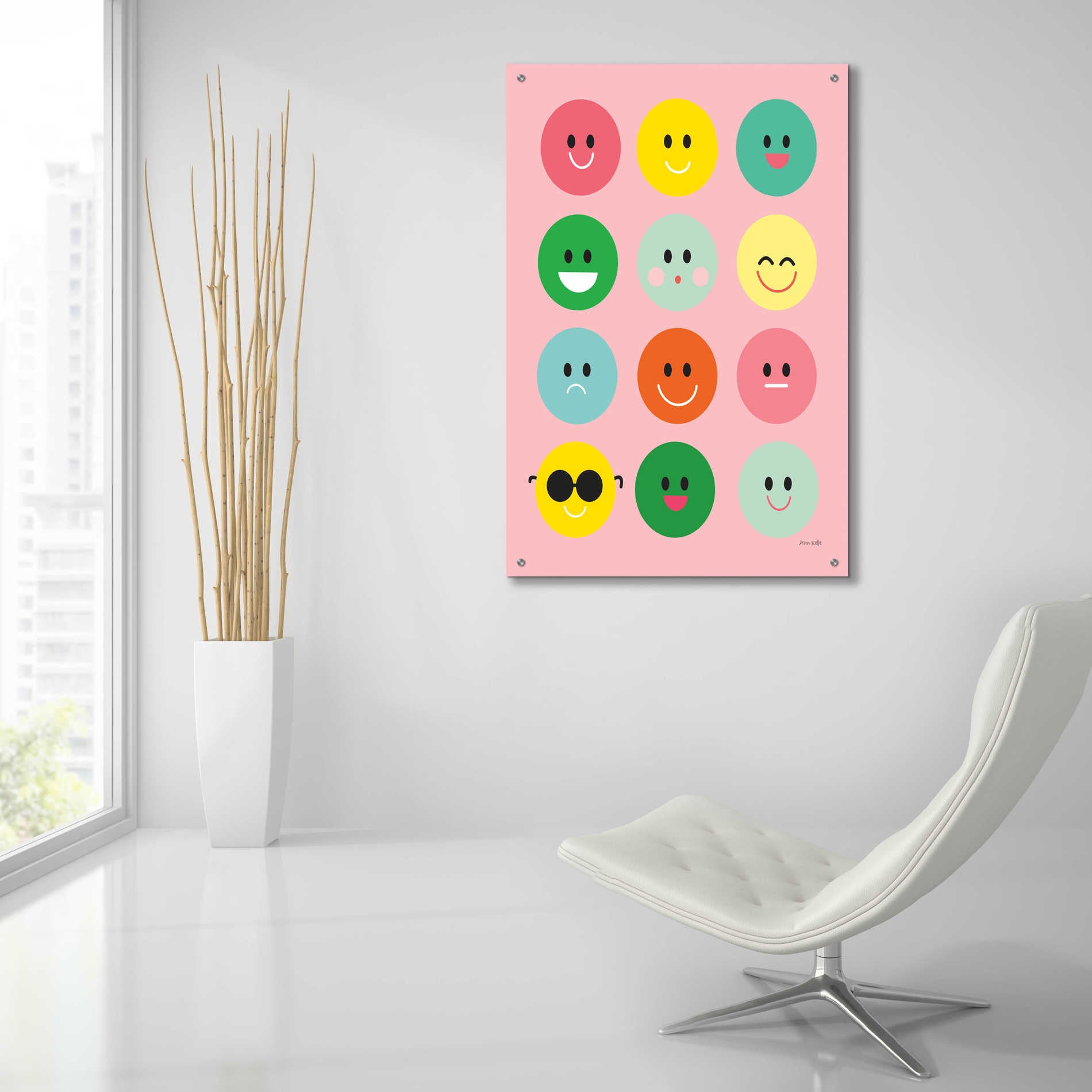 Epic Art 'Happy Circles' by Ann Kelle Designs, Acrylic Glass Wall Art,24x36