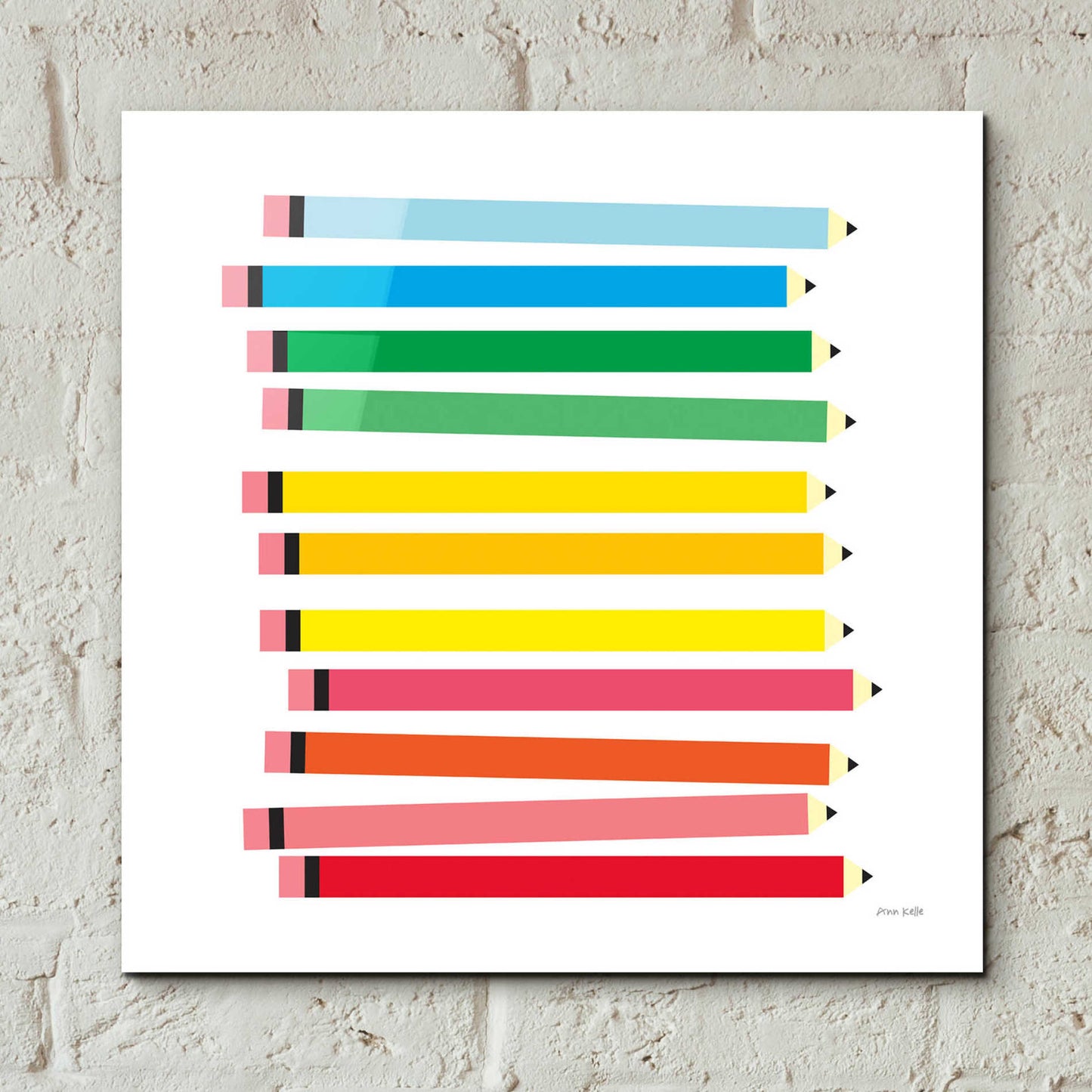 Epic Art 'Colored Pencils' by Ann Kelle Designs, Acrylic Glass Wall Art,12x12