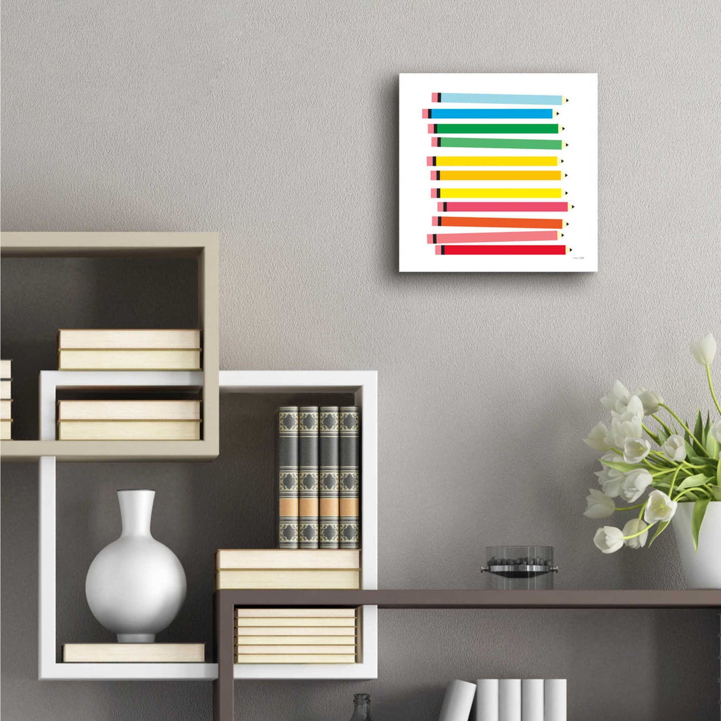 Epic Art 'Colored Pencils' by Ann Kelle Designs, Acrylic Glass Wall Art,12x12