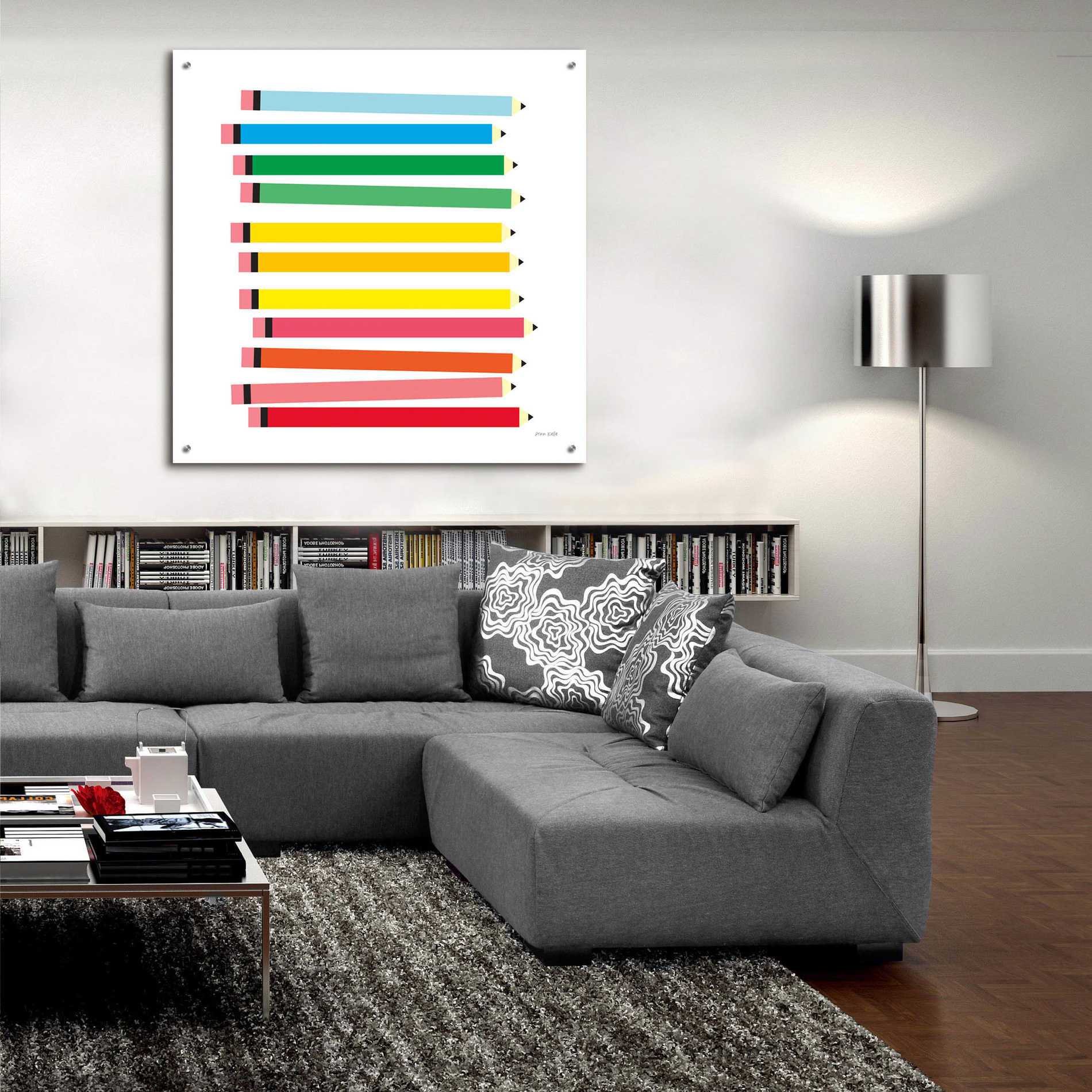 Epic Art 'Colored Pencils' by Ann Kelle Designs, Acrylic Glass Wall Art,36x36