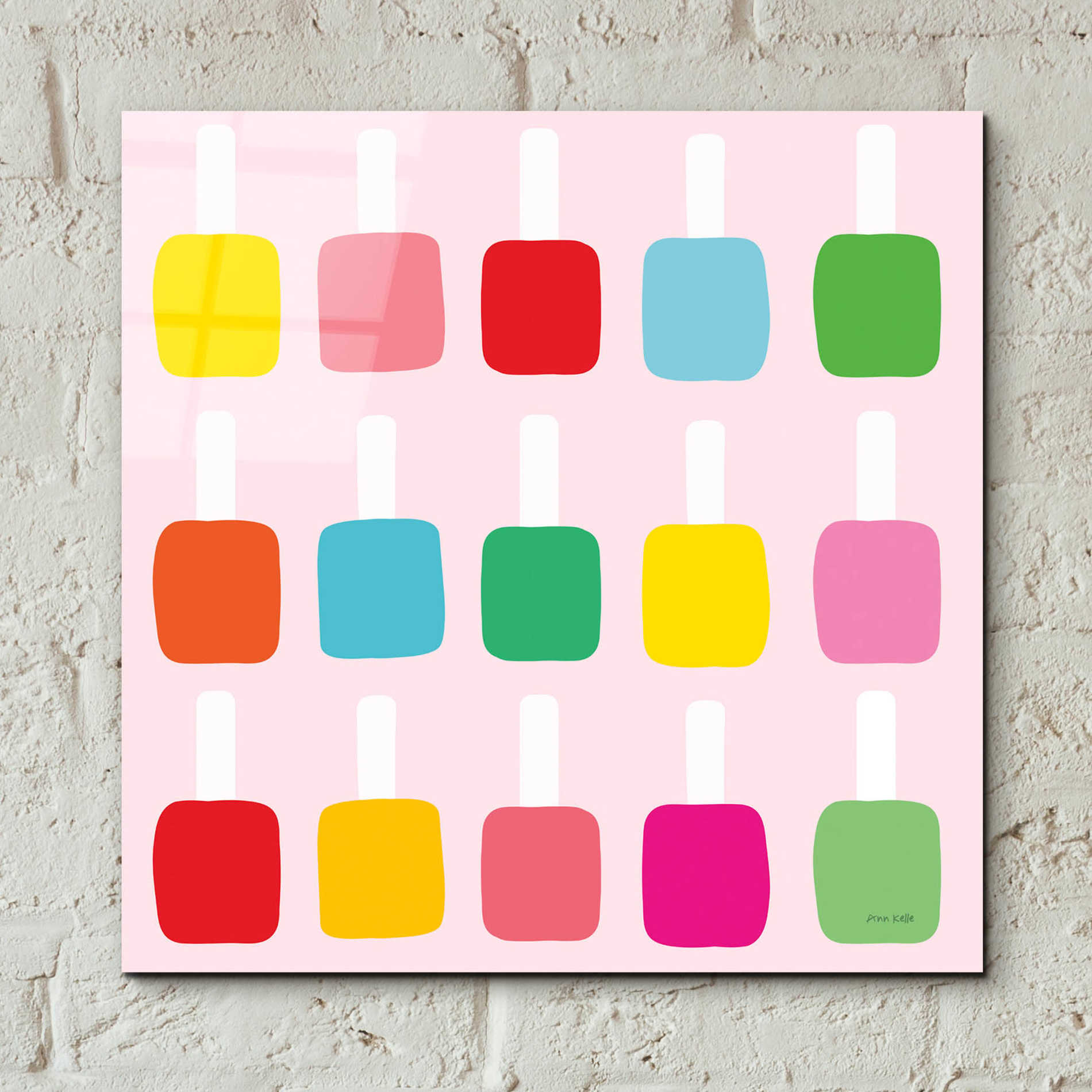 Epic Art 'Nail Polish Fun' by Ann Kelle Designs, Acrylic Glass Wall Art,12x12