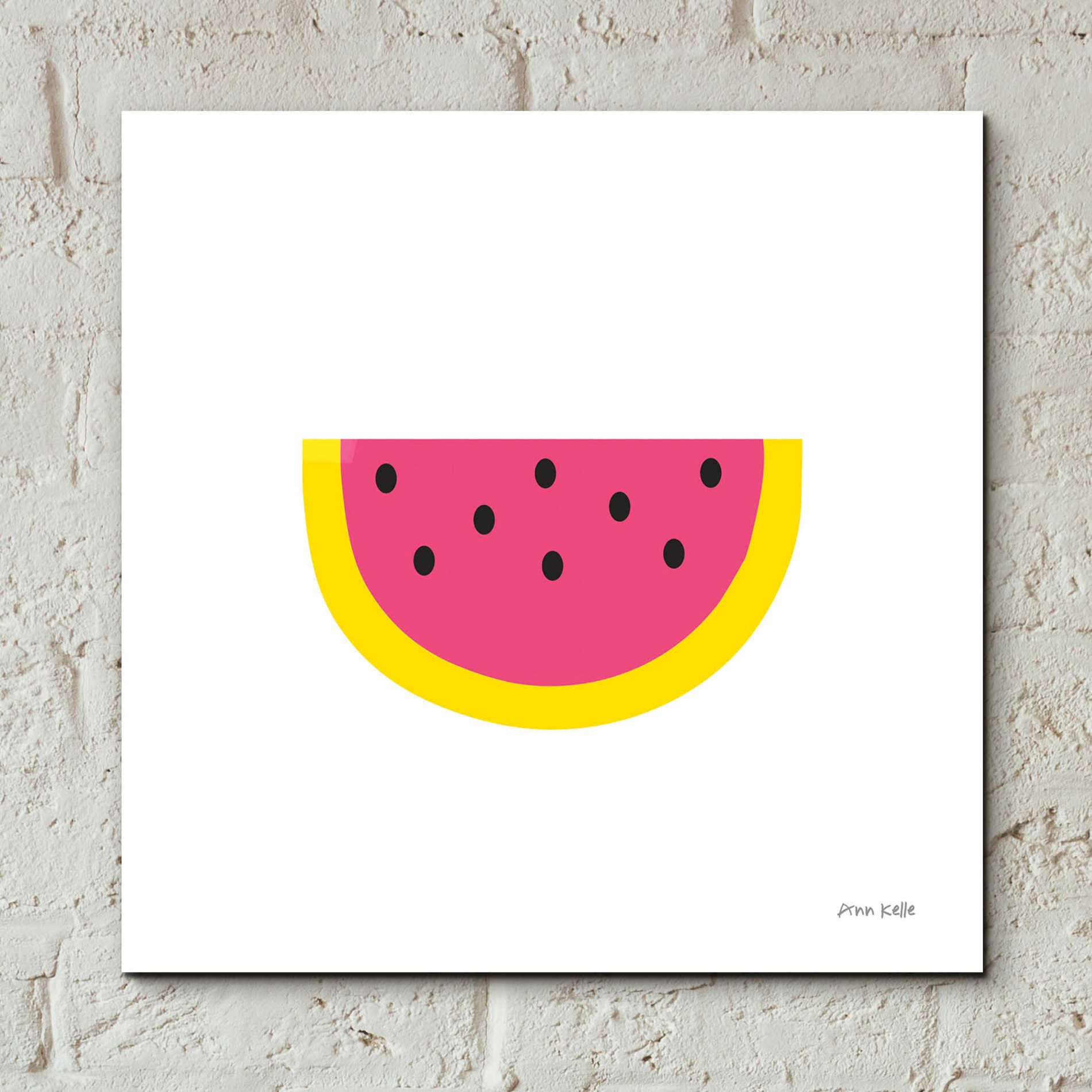 Epic Art 'Watermelon' by Ann Kelle Designs, Acrylic Glass Wall Art,12x12