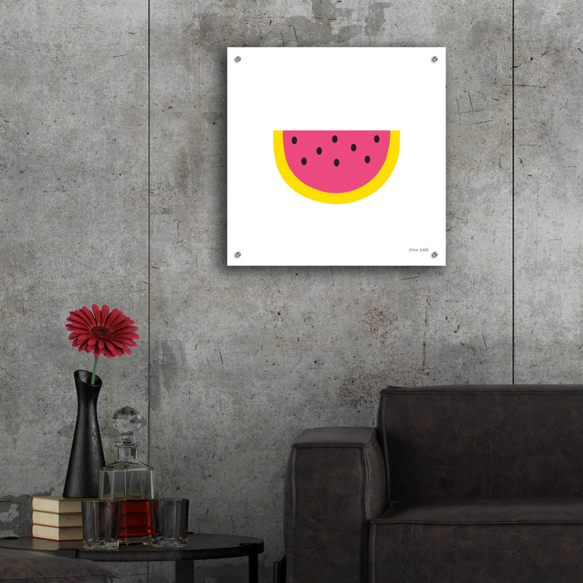 Epic Art 'Watermelon' by Ann Kelle Designs, Acrylic Glass Wall Art,24x24