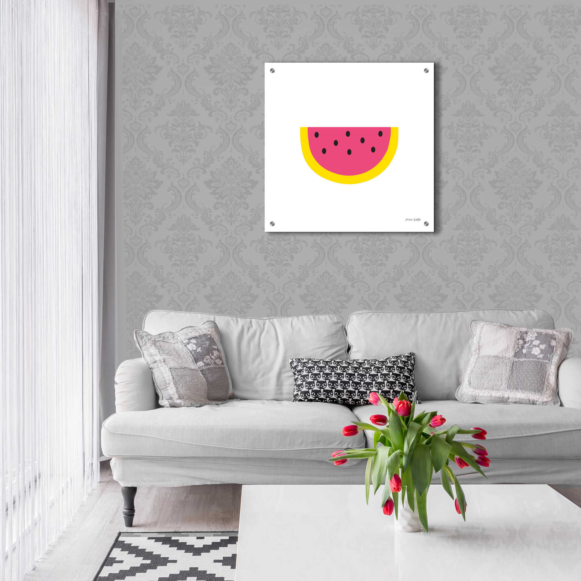 Epic Art 'Watermelon' by Ann Kelle Designs, Acrylic Glass Wall Art,24x24