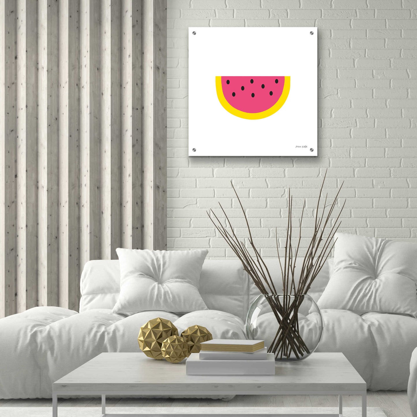 Epic Art 'Watermelon' by Ann Kelle Designs, Acrylic Glass Wall Art,24x24