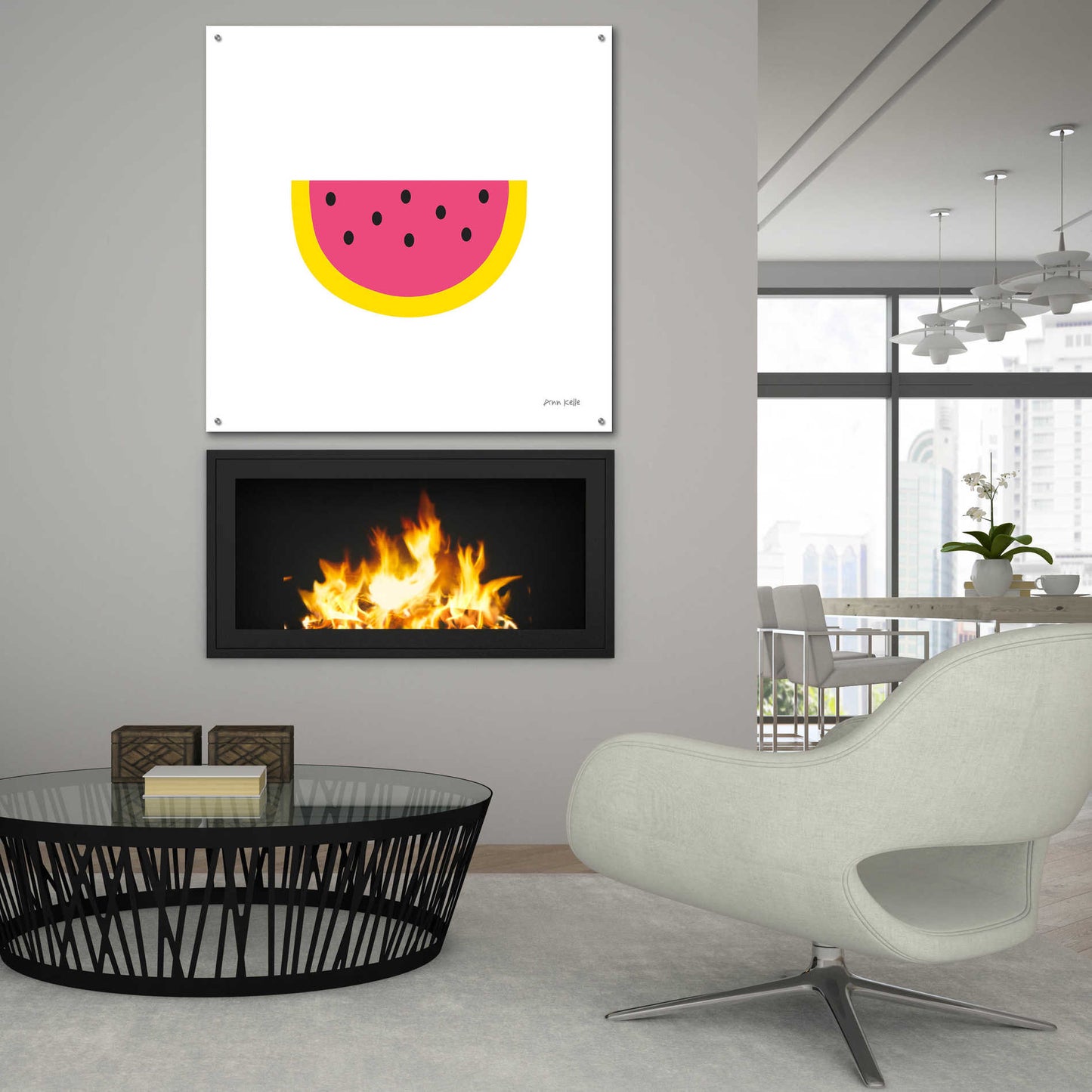 Epic Art 'Watermelon' by Ann Kelle Designs, Acrylic Glass Wall Art,36x36