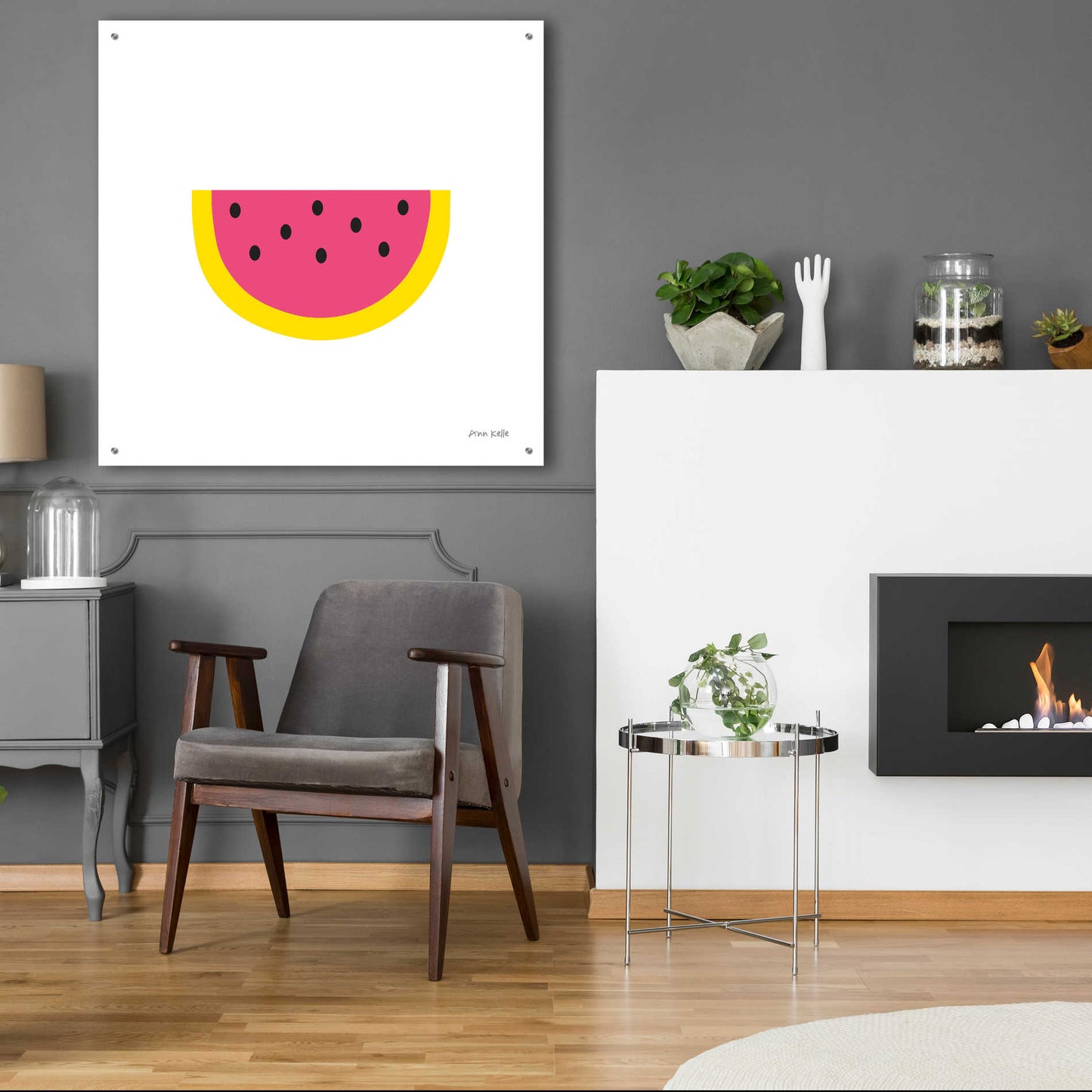 Epic Art 'Watermelon' by Ann Kelle Designs, Acrylic Glass Wall Art,36x36