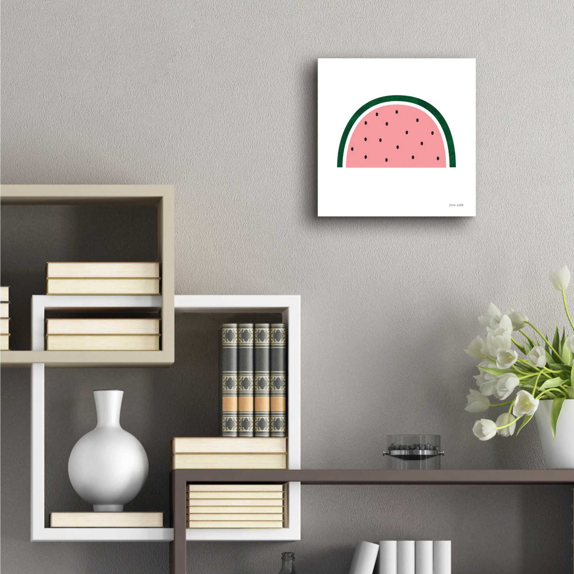 Epic Art 'Watermelon 2' by Ann Kelle Designs, Acrylic Glass Wall Art,12x12
