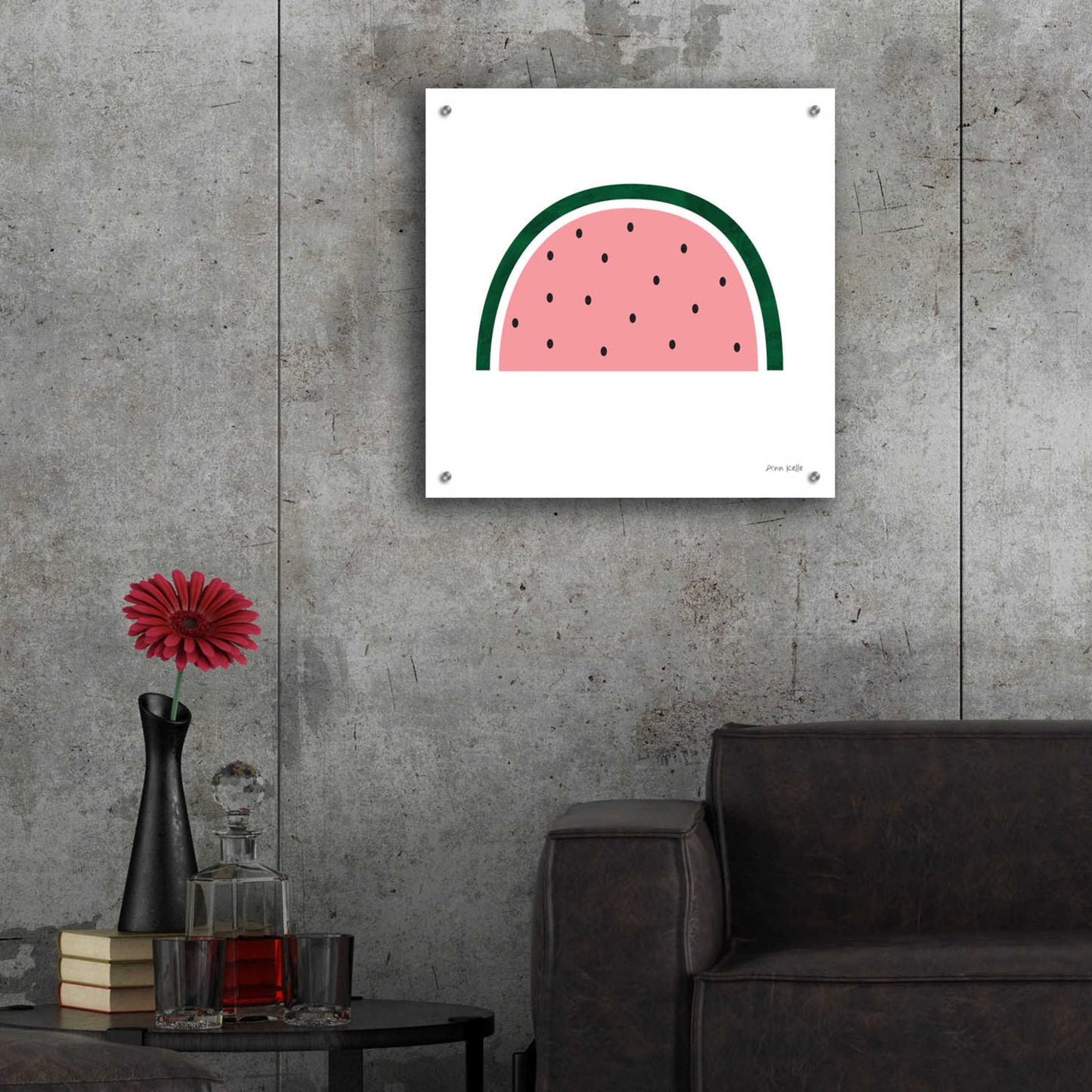 Epic Art 'Watermelon 2' by Ann Kelle Designs, Acrylic Glass Wall Art,24x24