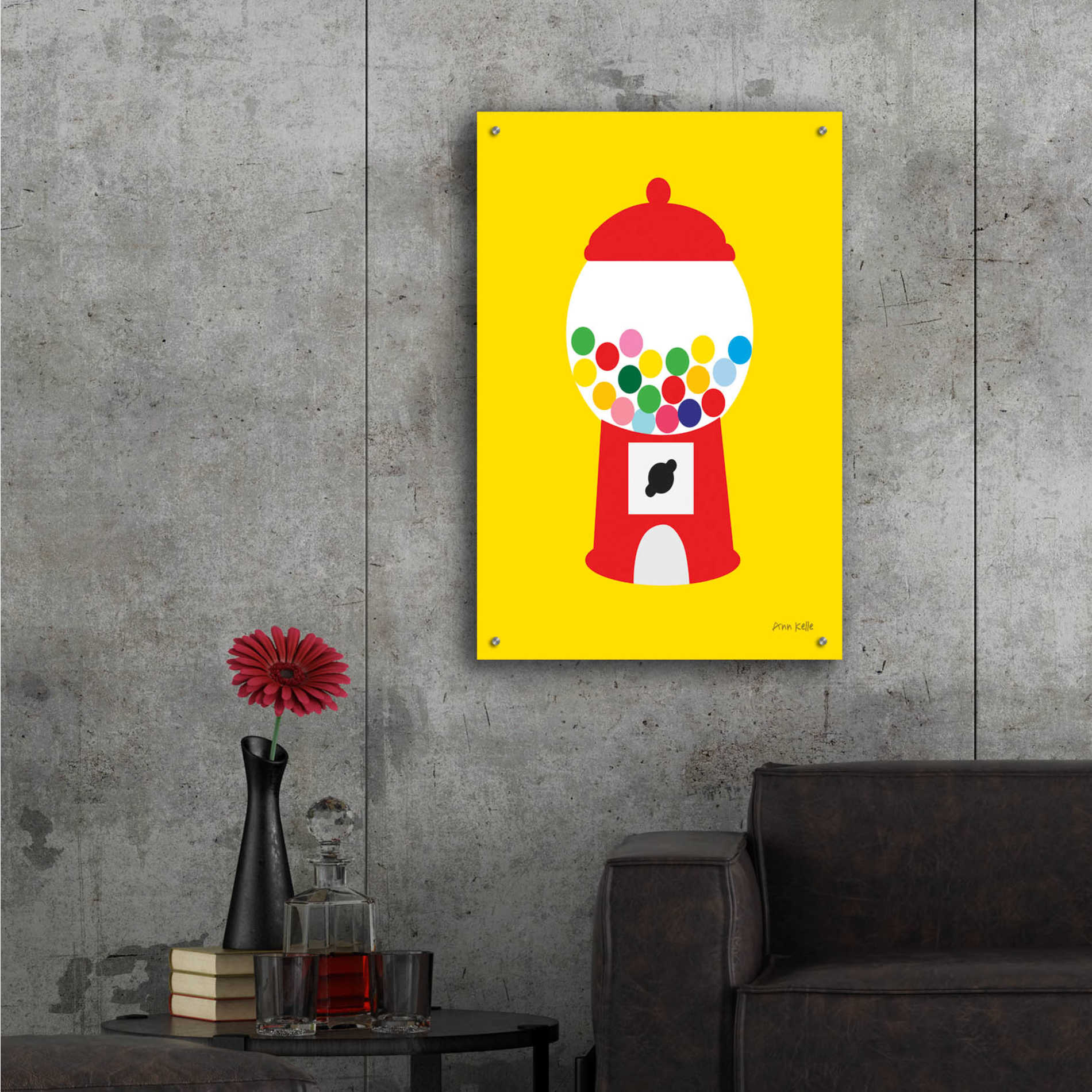 Epic Art 'Gumball Machine' by Ann Kelle Designs, Acrylic Glass Wall Art,24x36