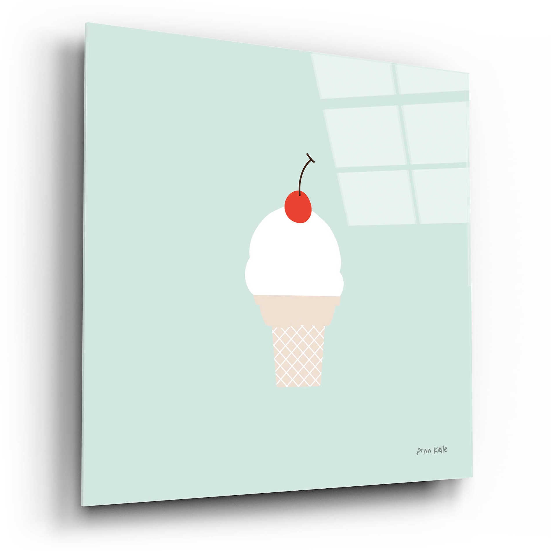 Epic Art 'Ice Cream Cone II' by Ann Kelle Designs, Acrylic Glass Wall Art,12x12