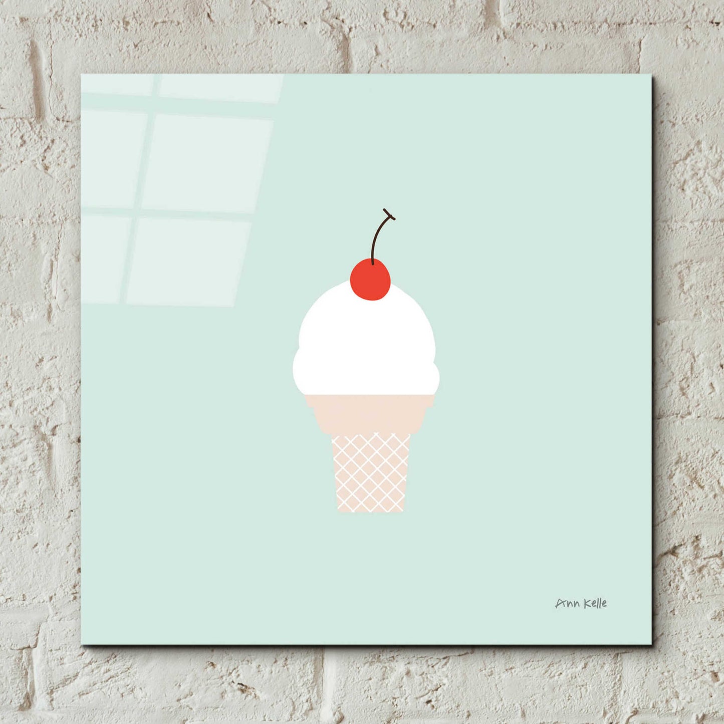 Epic Art 'Ice Cream Cone II' by Ann Kelle Designs, Acrylic Glass Wall Art,12x12