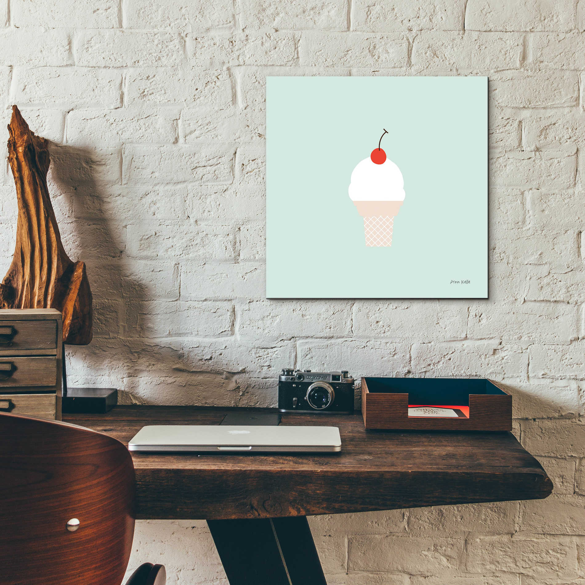 Epic Art 'Ice Cream Cone II' by Ann Kelle Designs, Acrylic Glass Wall Art,12x12