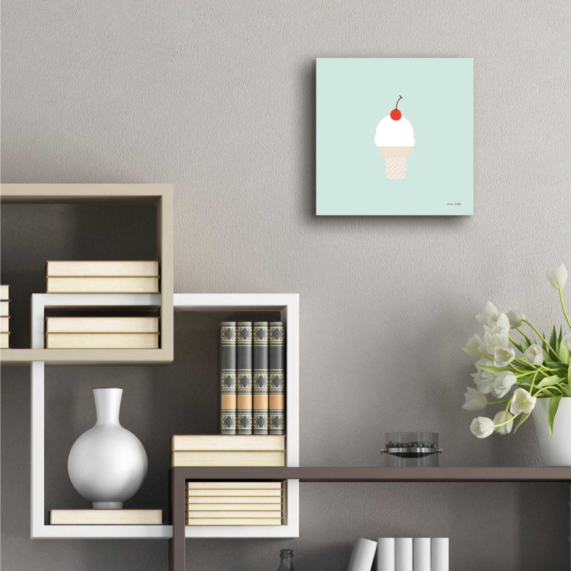 Epic Art 'Ice Cream Cone II' by Ann Kelle Designs, Acrylic Glass Wall Art,12x12