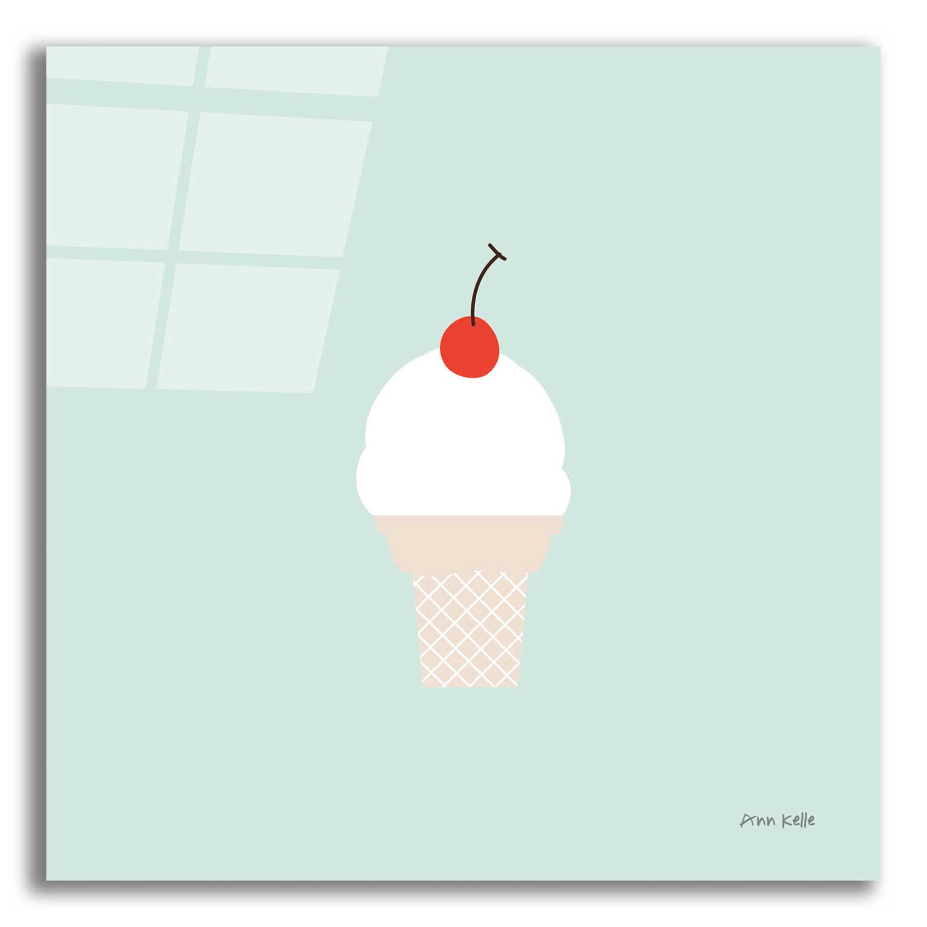 Epic Art 'Ice Cream Cone II' by Ann Kelle Designs, Acrylic Glass Wall Art,12x12