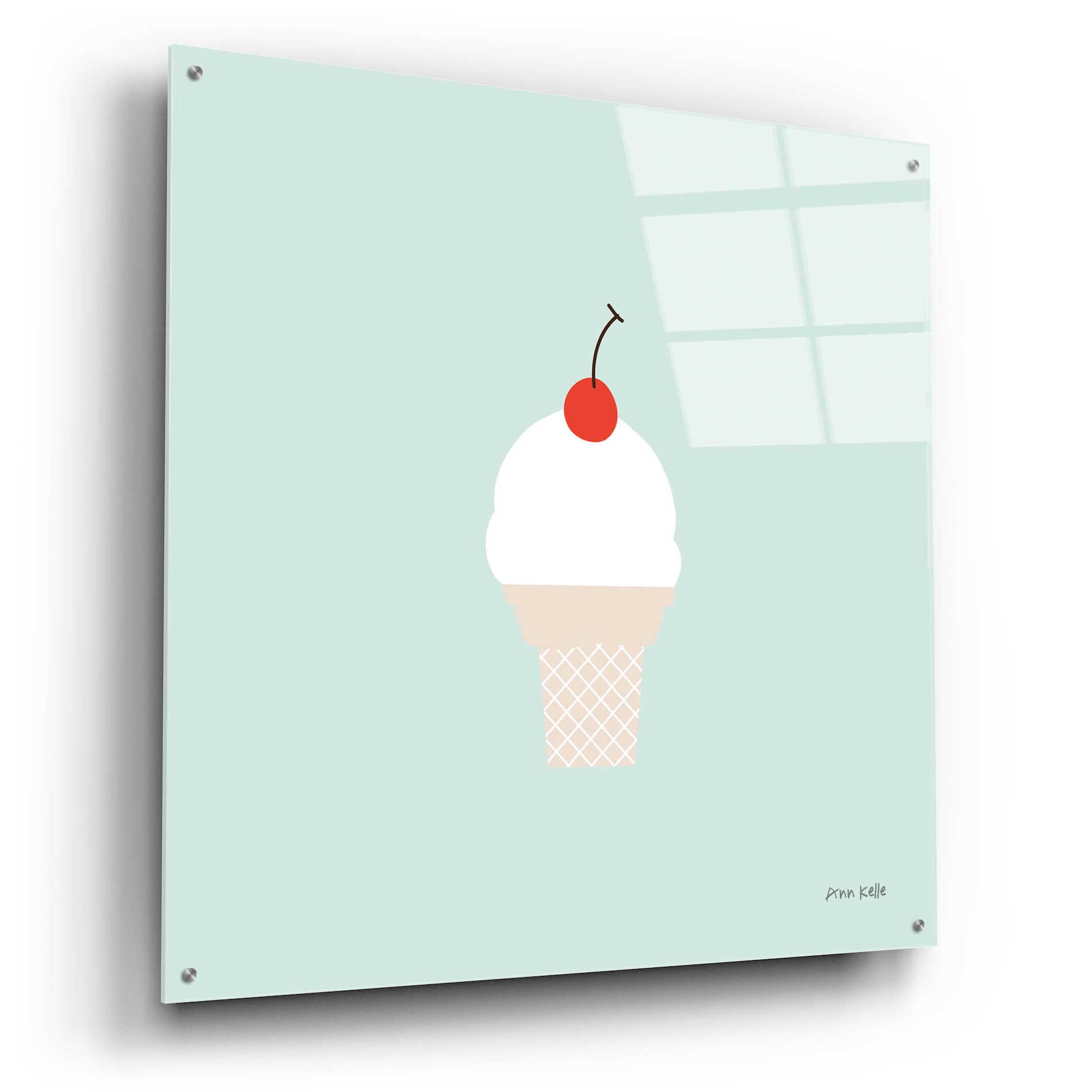 Epic Art 'Ice Cream Cone II' by Ann Kelle Designs, Acrylic Glass Wall Art,36x36