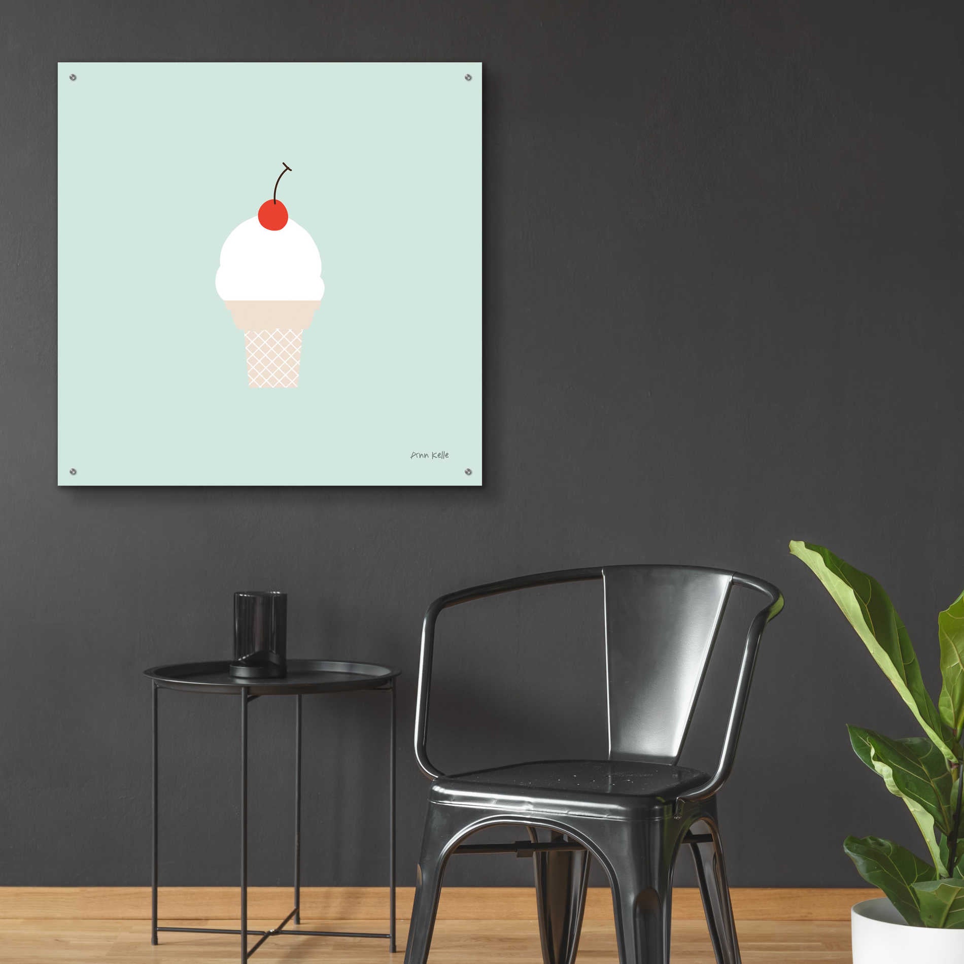 Epic Art 'Ice Cream Cone II' by Ann Kelle Designs, Acrylic Glass Wall Art,36x36