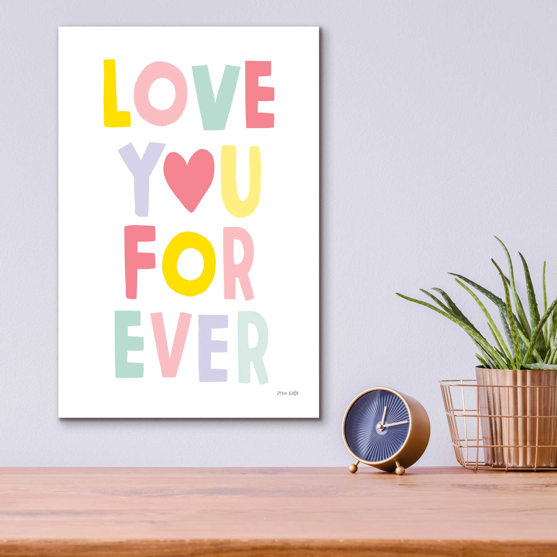 Epic Art 'Love You Forever' by Ann Kelle Designs, Acrylic Glass Wall Art,12x16