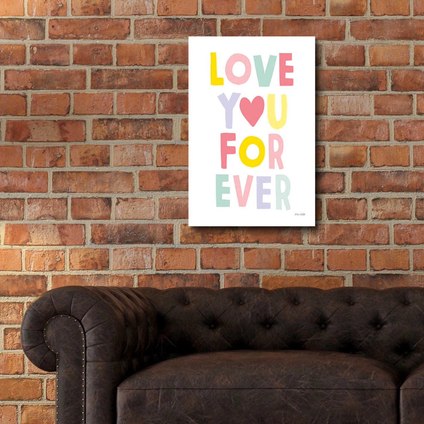 Epic Art 'Love You Forever' by Ann Kelle Designs, Acrylic Glass Wall Art,16x24