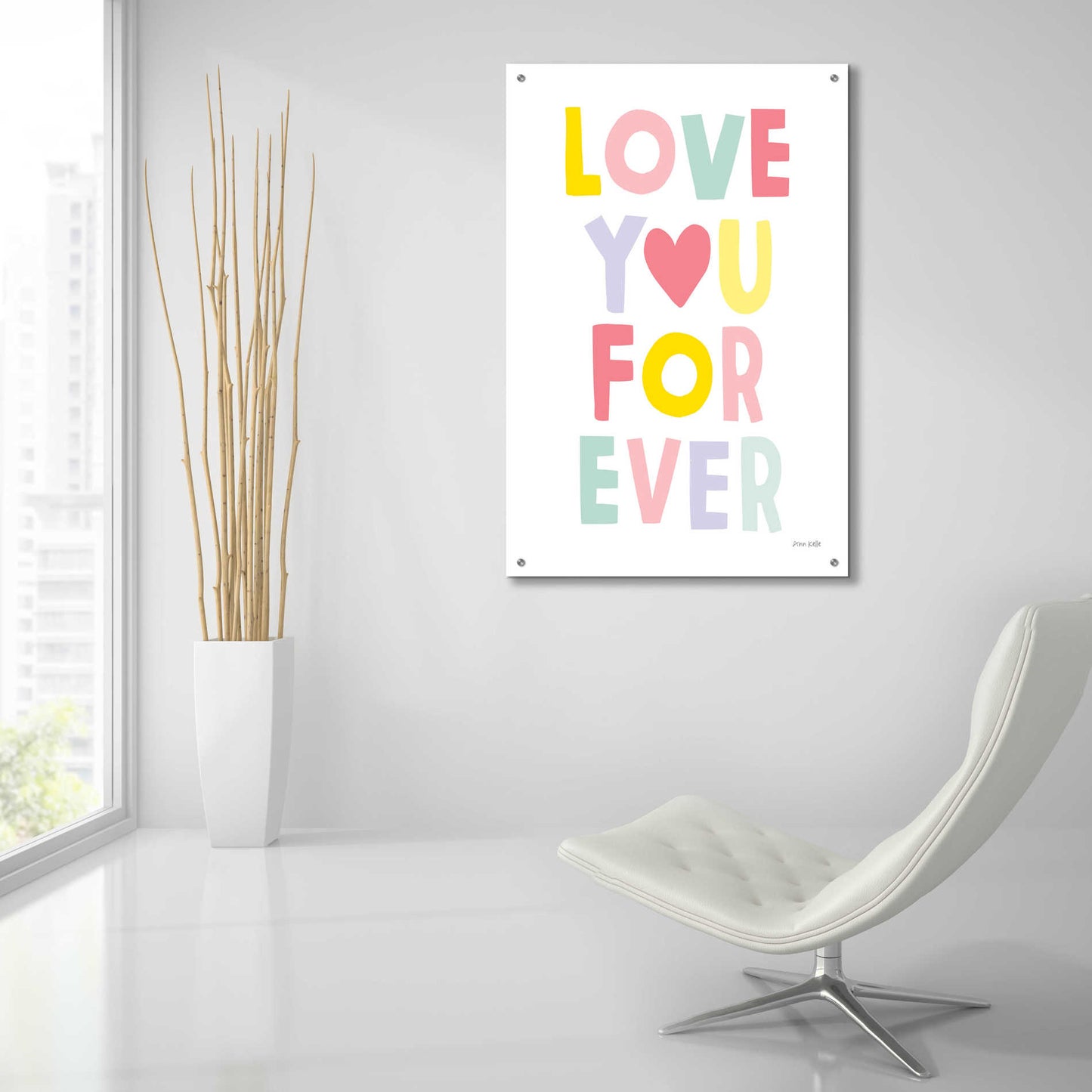 Epic Art 'Love You Forever' by Ann Kelle Designs, Acrylic Glass Wall Art,24x36