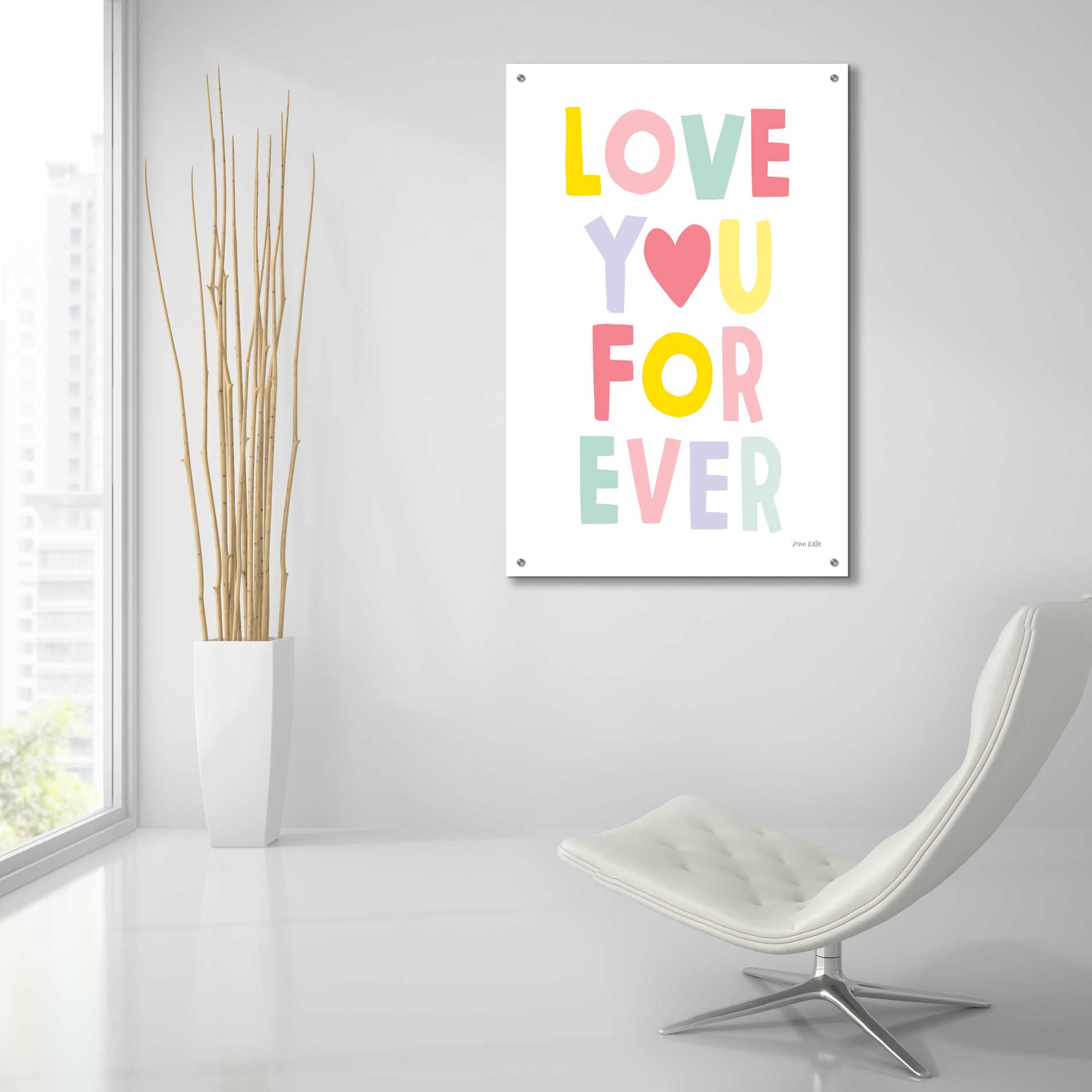 Epic Art 'Love You Forever' by Ann Kelle Designs, Acrylic Glass Wall Art,24x36