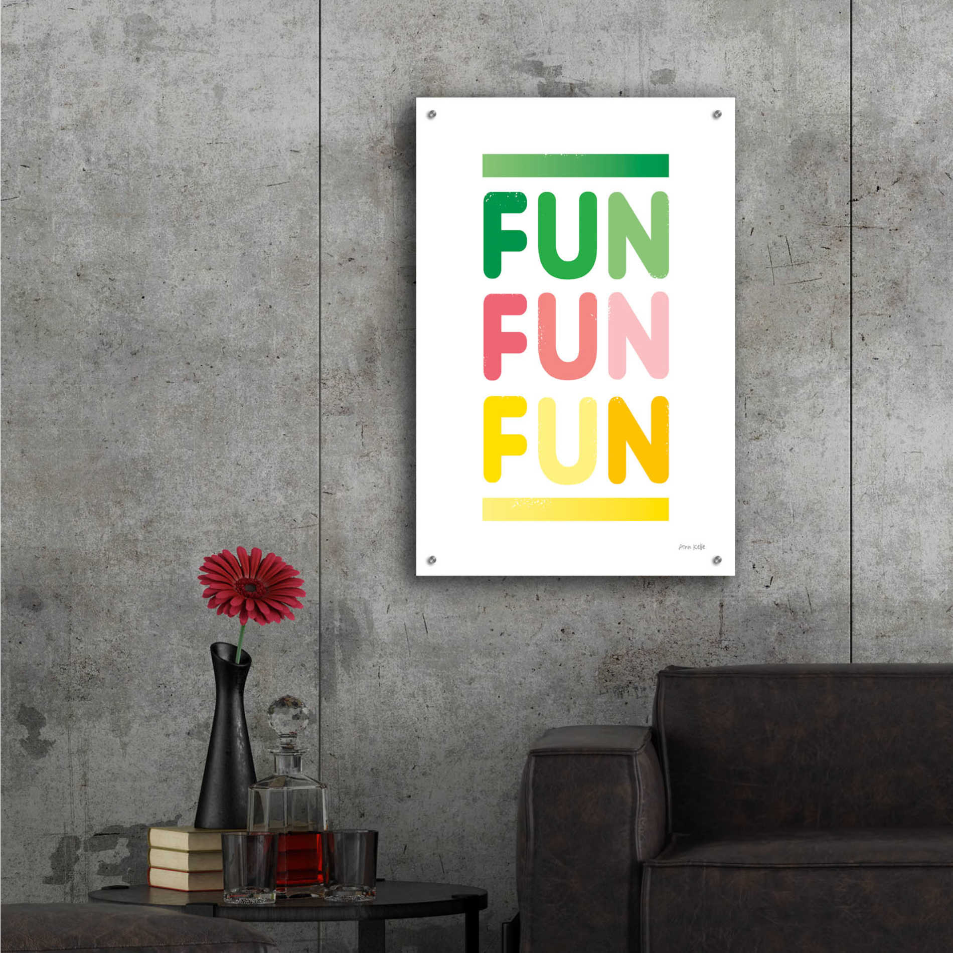 Epic Art 'Fun' by Ann Kelle Designs, Acrylic Glass Wall Art,24x36