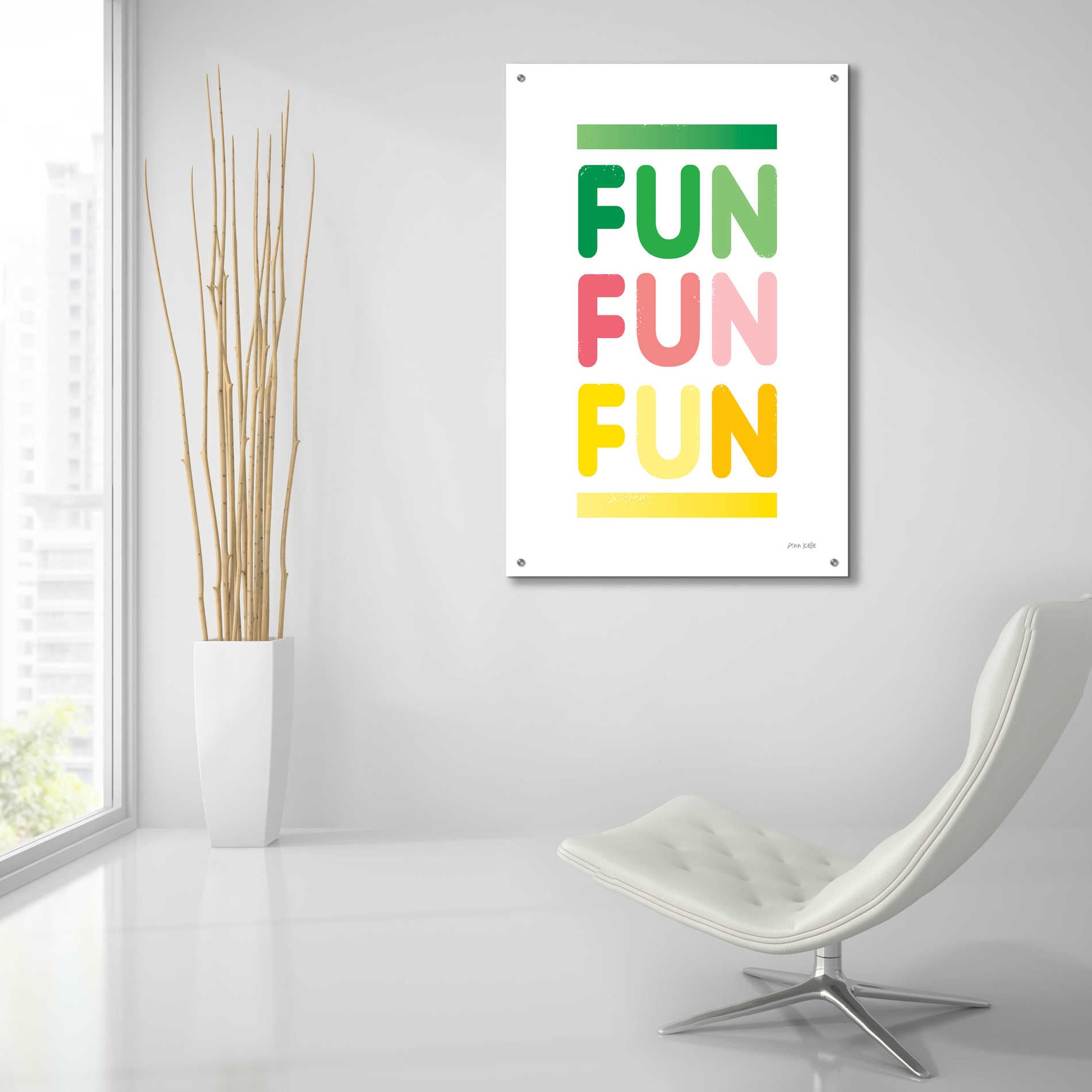 Epic Art 'Fun' by Ann Kelle Designs, Acrylic Glass Wall Art,24x36