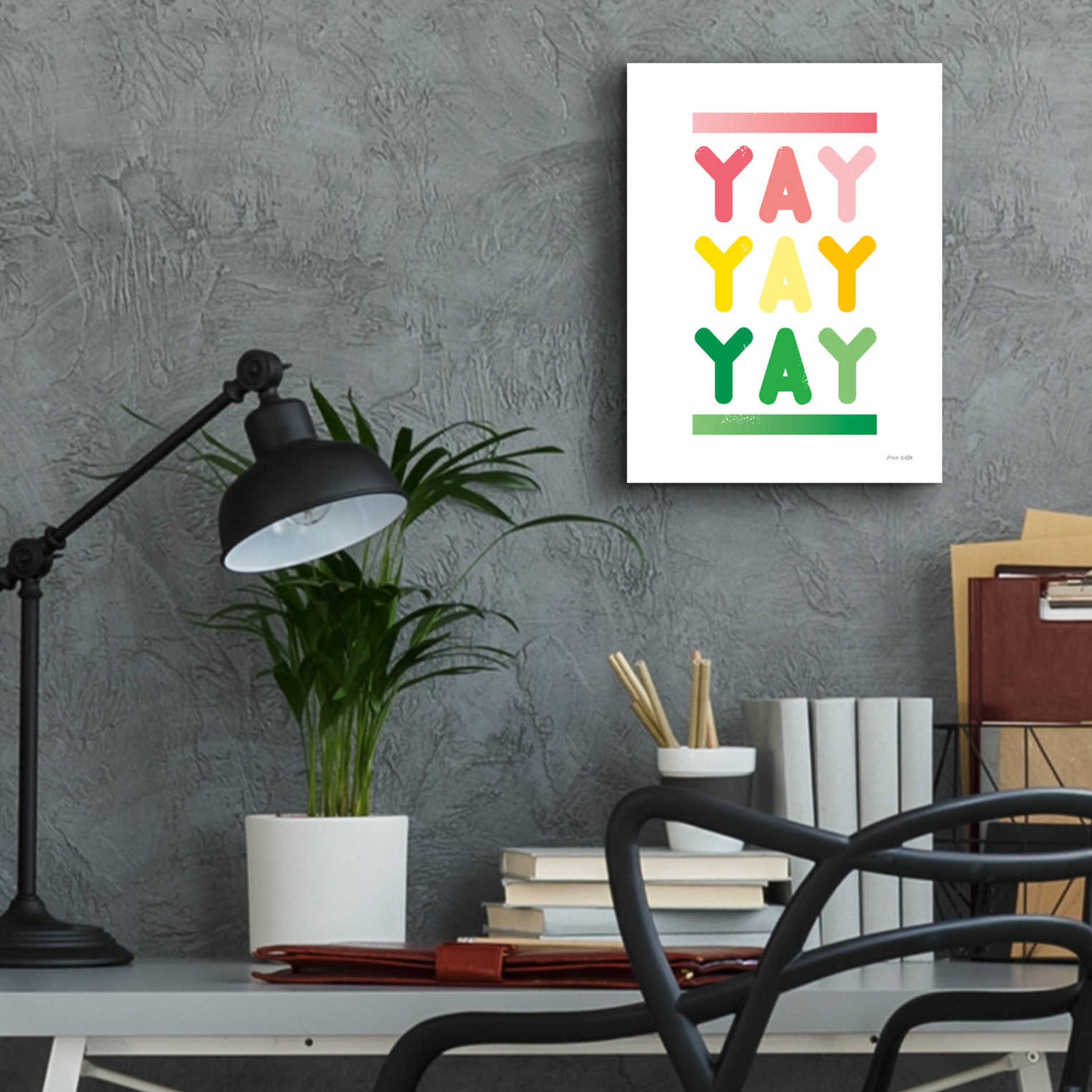 Epic Art 'Yay' by Ann Kelle Designs, Acrylic Glass Wall Art,12x16