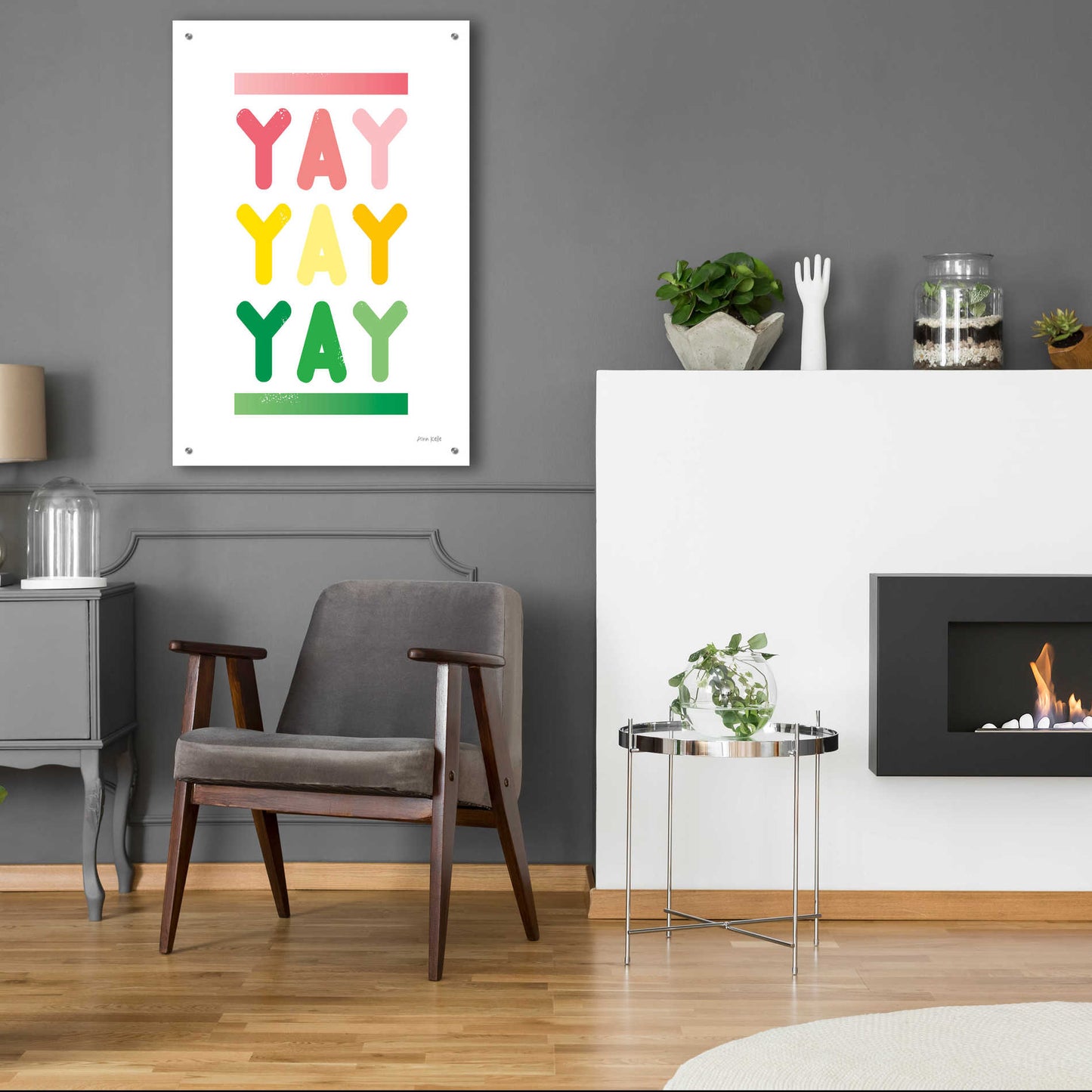 Epic Art 'Yay' by Ann Kelle Designs, Acrylic Glass Wall Art,24x36