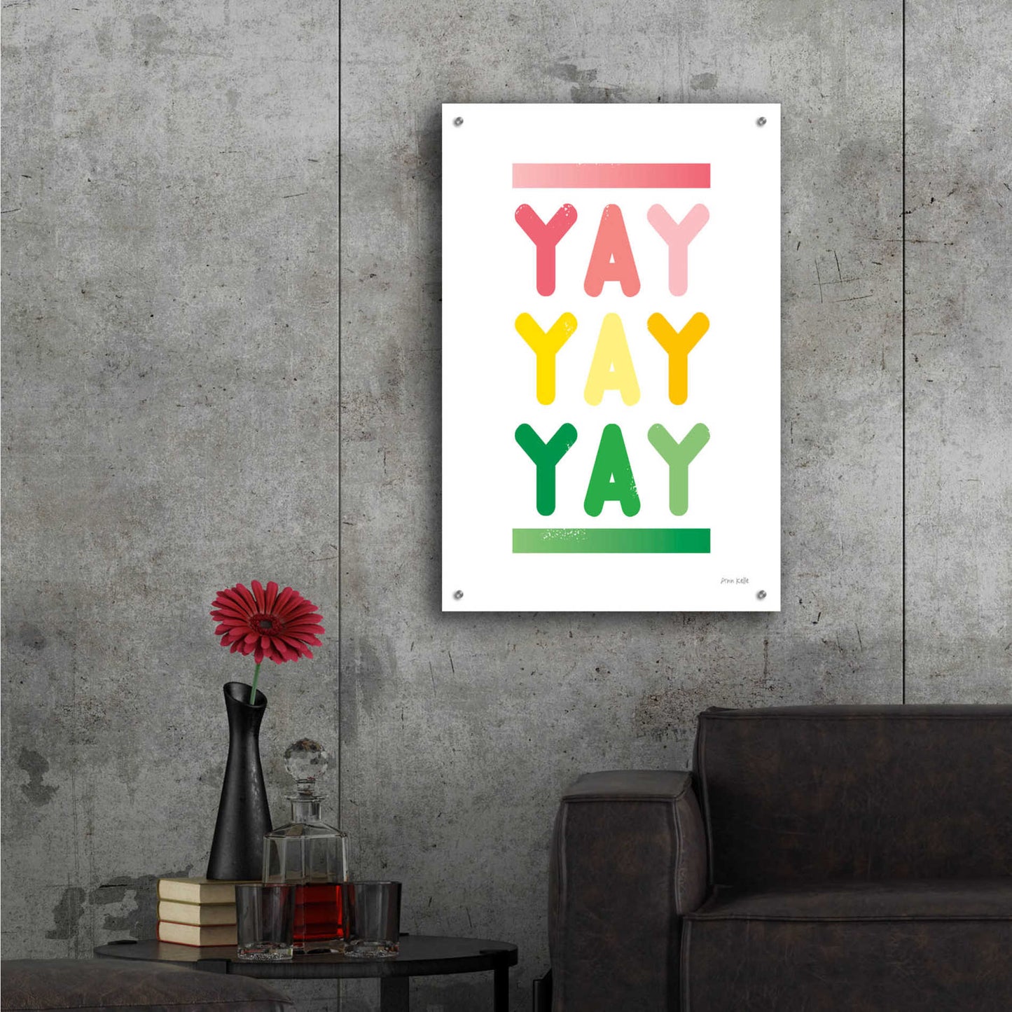 Epic Art 'Yay' by Ann Kelle Designs, Acrylic Glass Wall Art,24x36