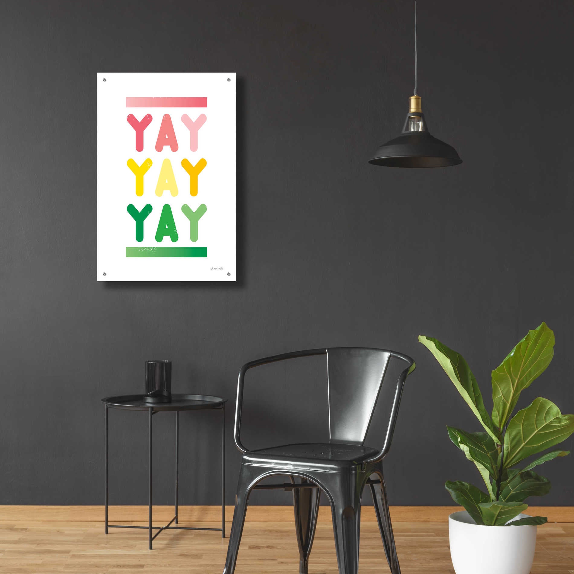 Epic Art 'Yay' by Ann Kelle Designs, Acrylic Glass Wall Art,24x36