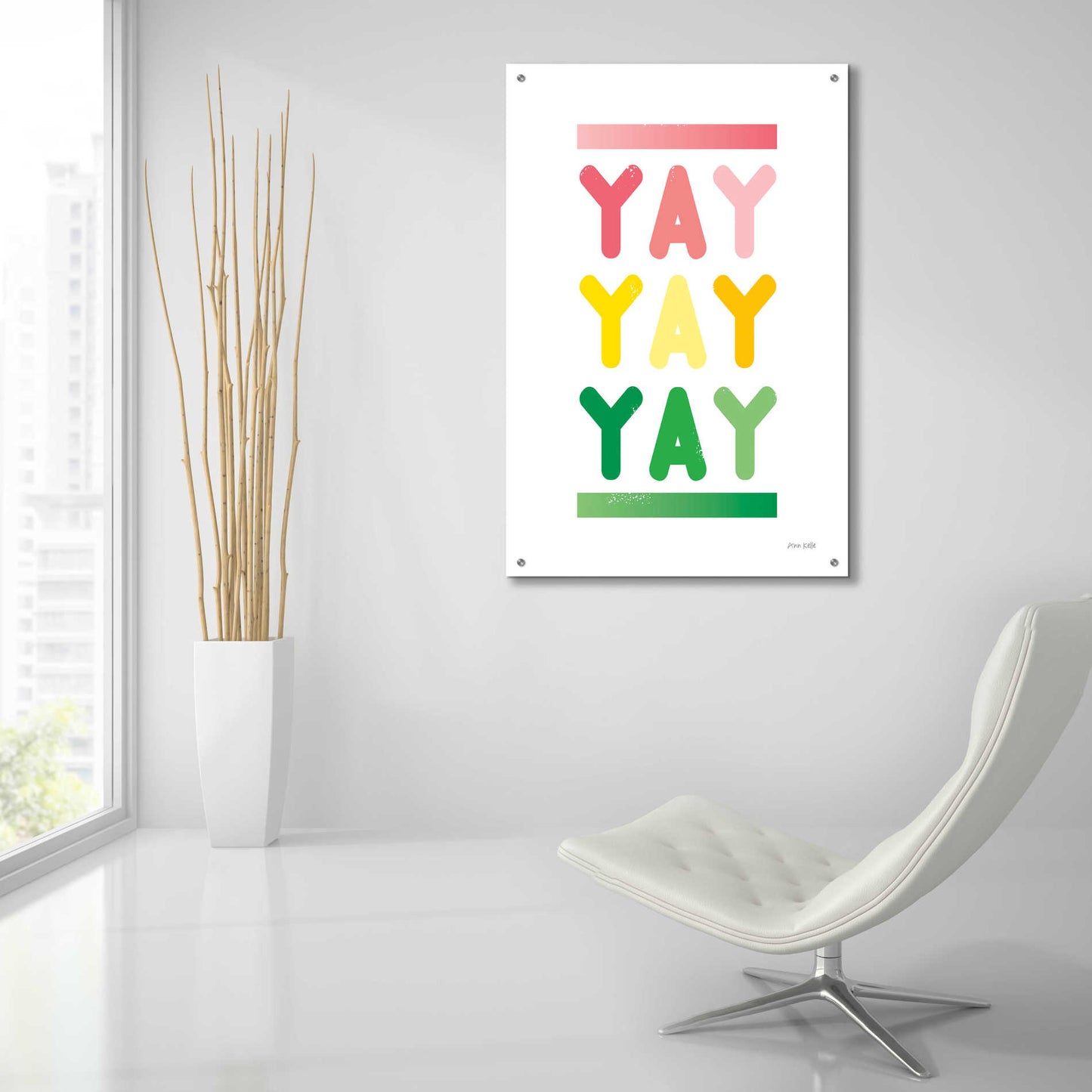 Epic Art 'Yay' by Ann Kelle Designs, Acrylic Glass Wall Art,24x36