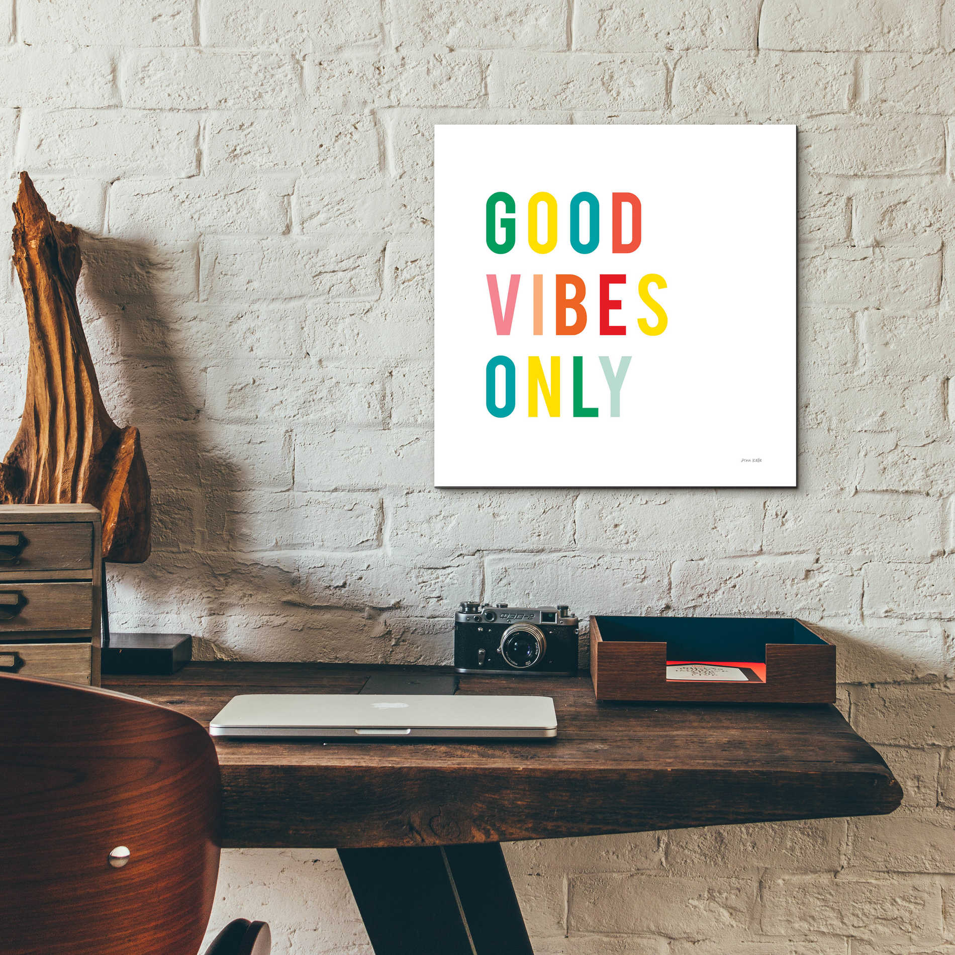 Epic Art 'Good Vibes Only' by Ann Kelle Designs, Acrylic Glass Wall Art,12x12