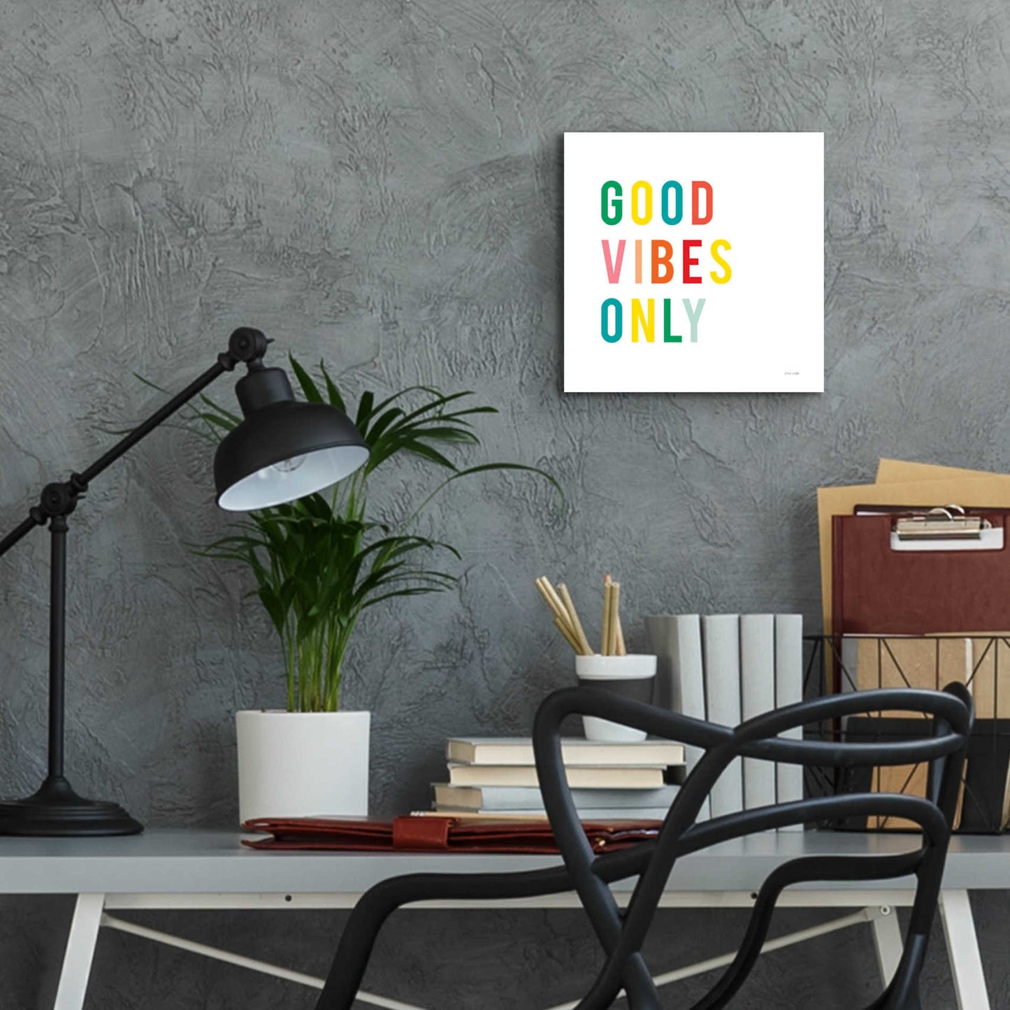 Epic Art 'Good Vibes Only' by Ann Kelle Designs, Acrylic Glass Wall Art,12x12