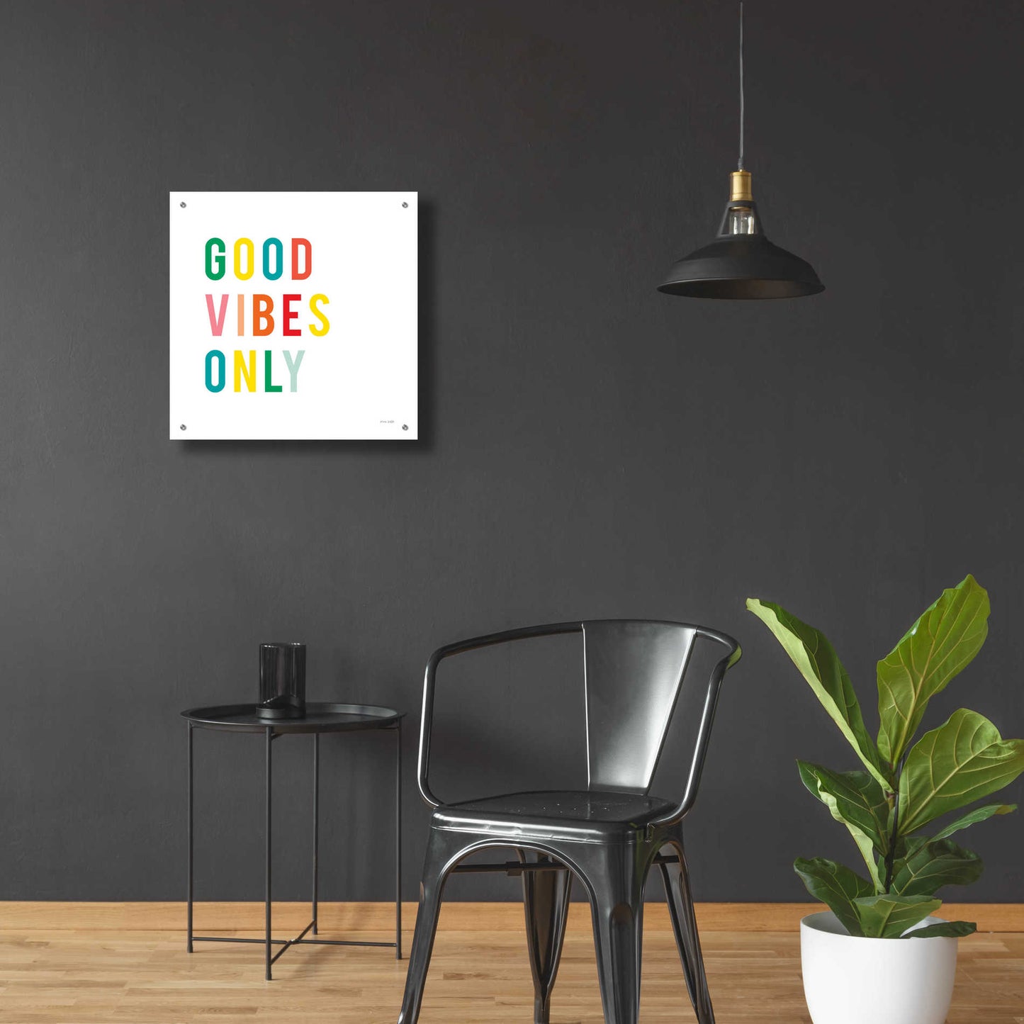 Epic Art 'Good Vibes Only' by Ann Kelle Designs, Acrylic Glass Wall Art,24x24