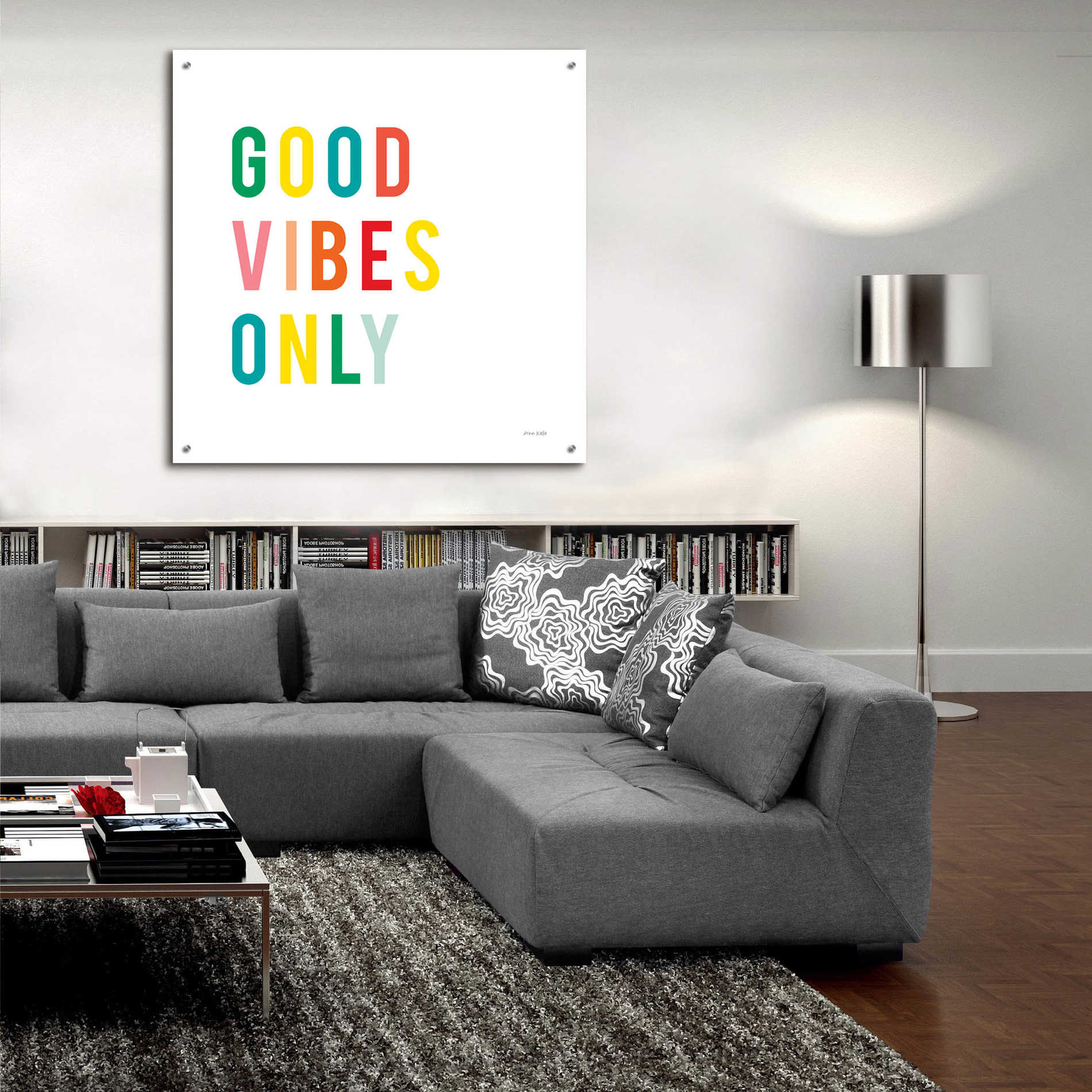 Epic Art 'Good Vibes Only' by Ann Kelle Designs, Acrylic Glass Wall Art,36x36